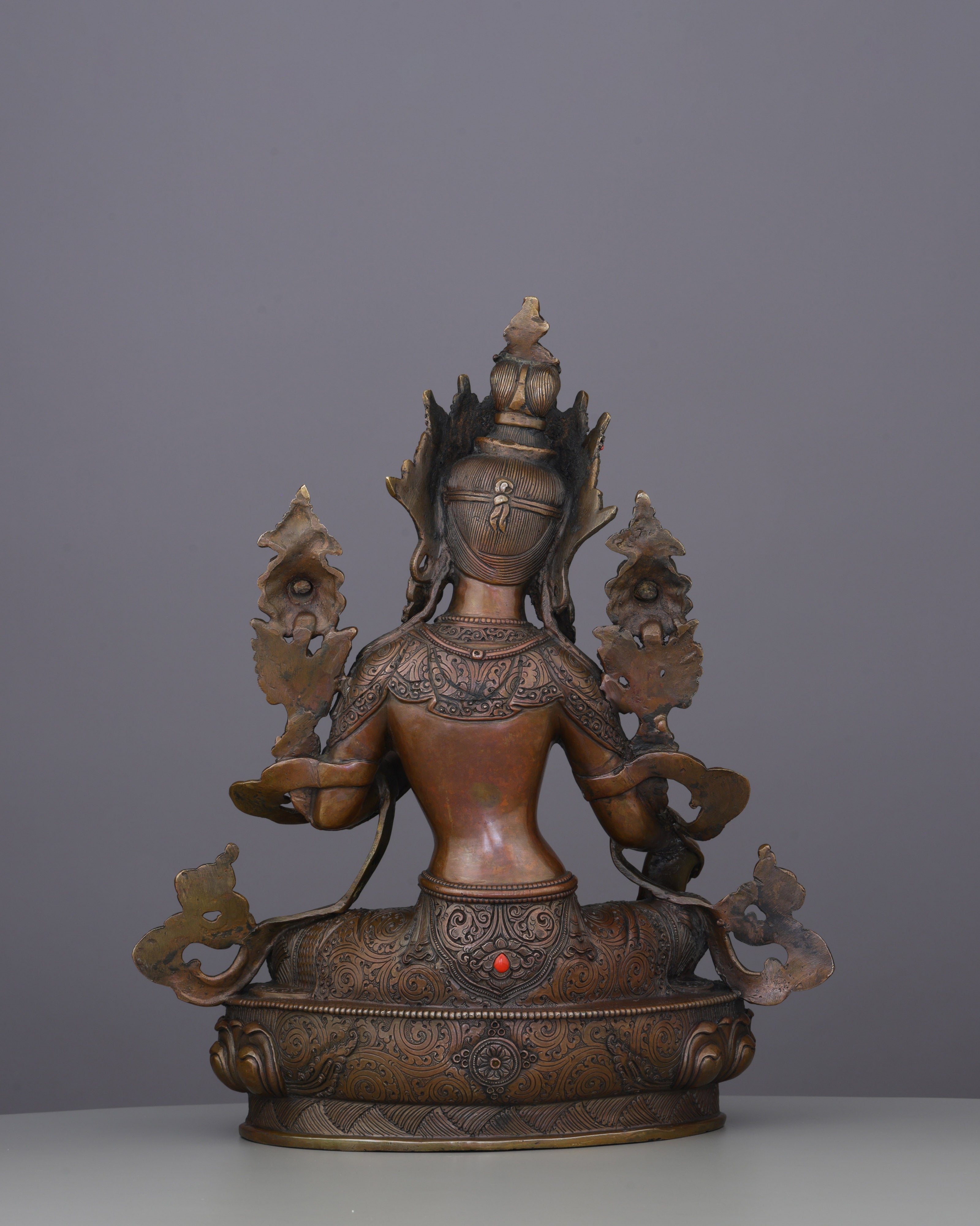 Oxidized Green Tara Statue | Timeless Nepalese Artisan Excellence
