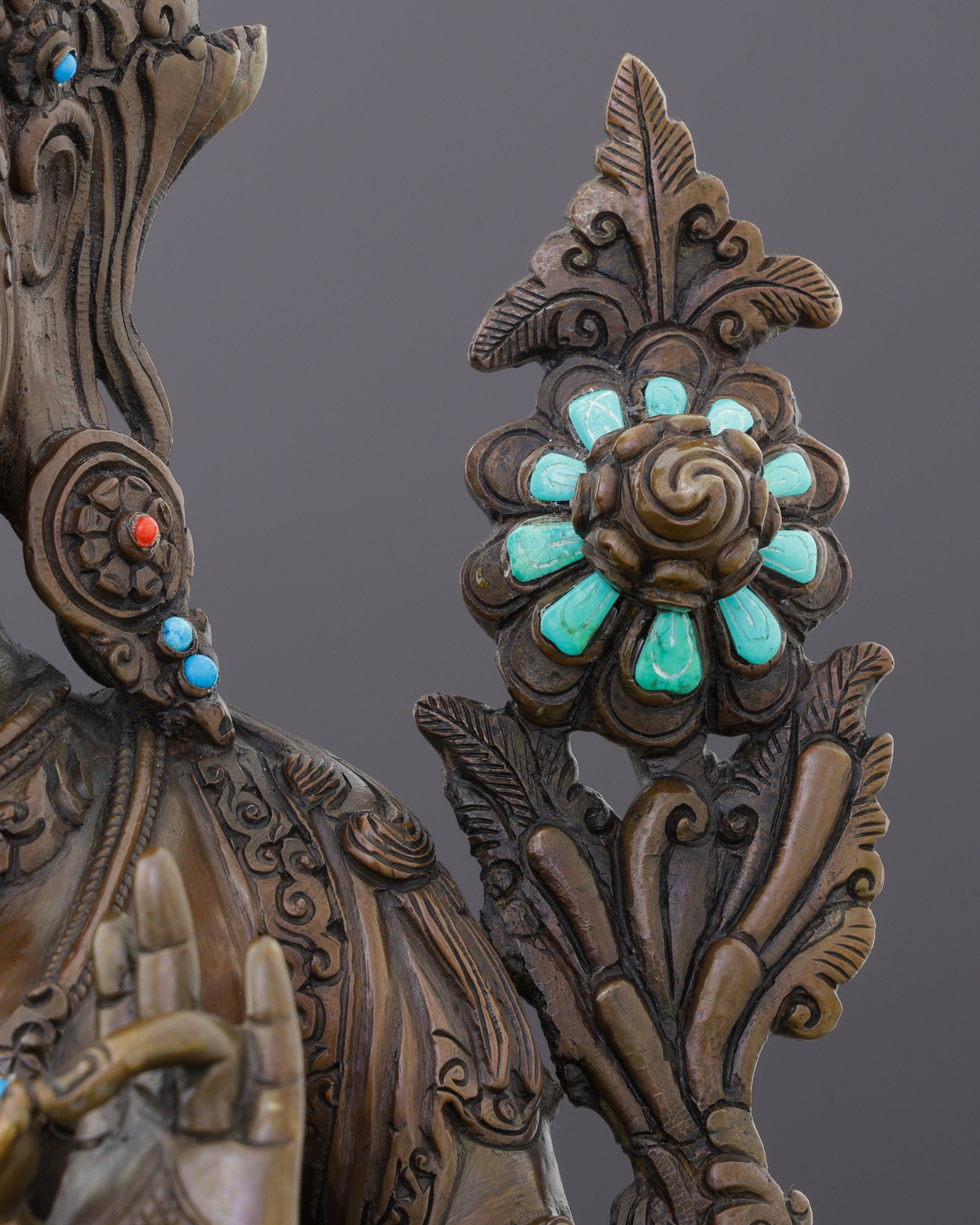 Oxidized Green Tara Statue | Timeless Nepalese Artisan Excellence