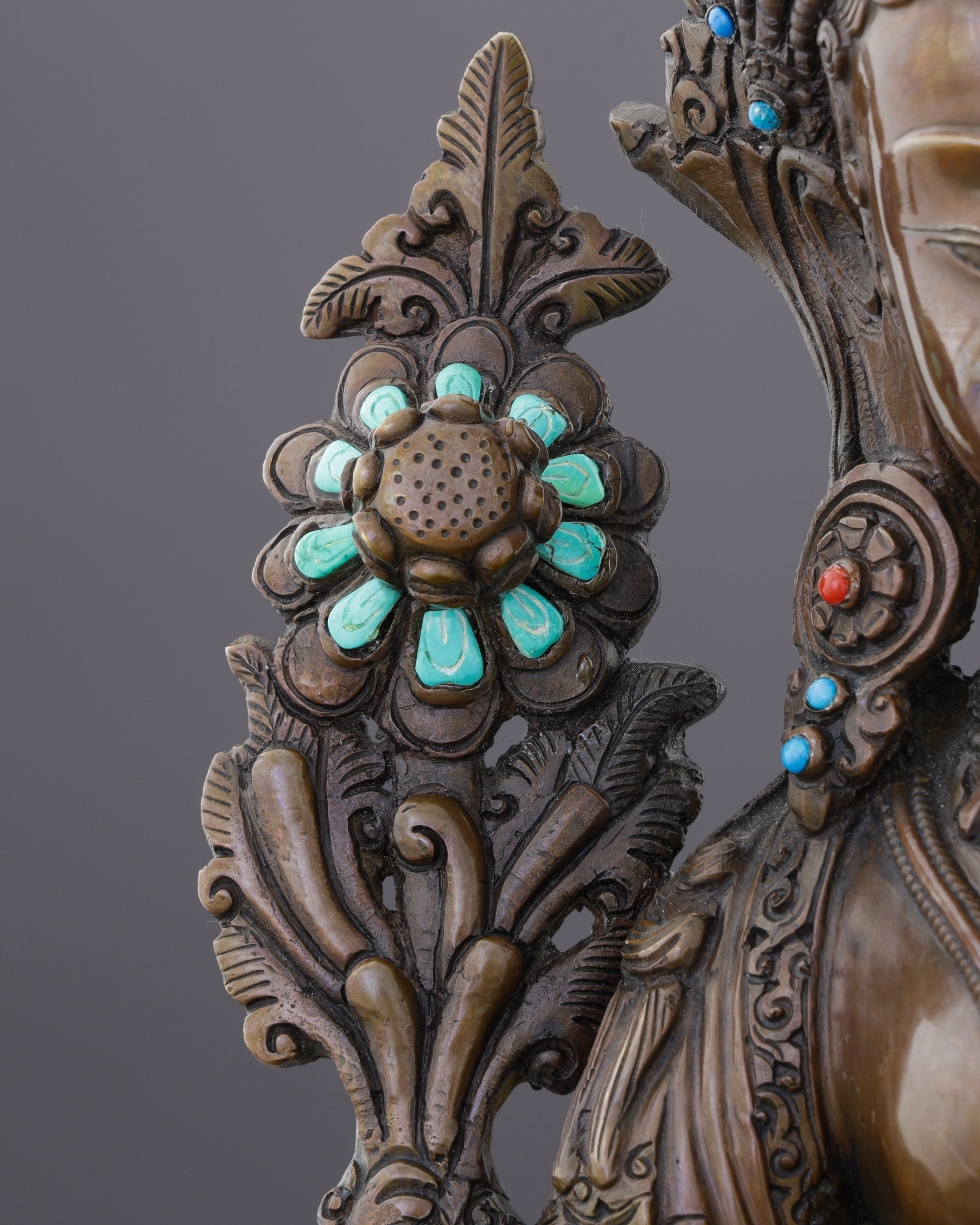 Oxidized Green Tara Statue | Timeless Nepalese Artisan Excellence