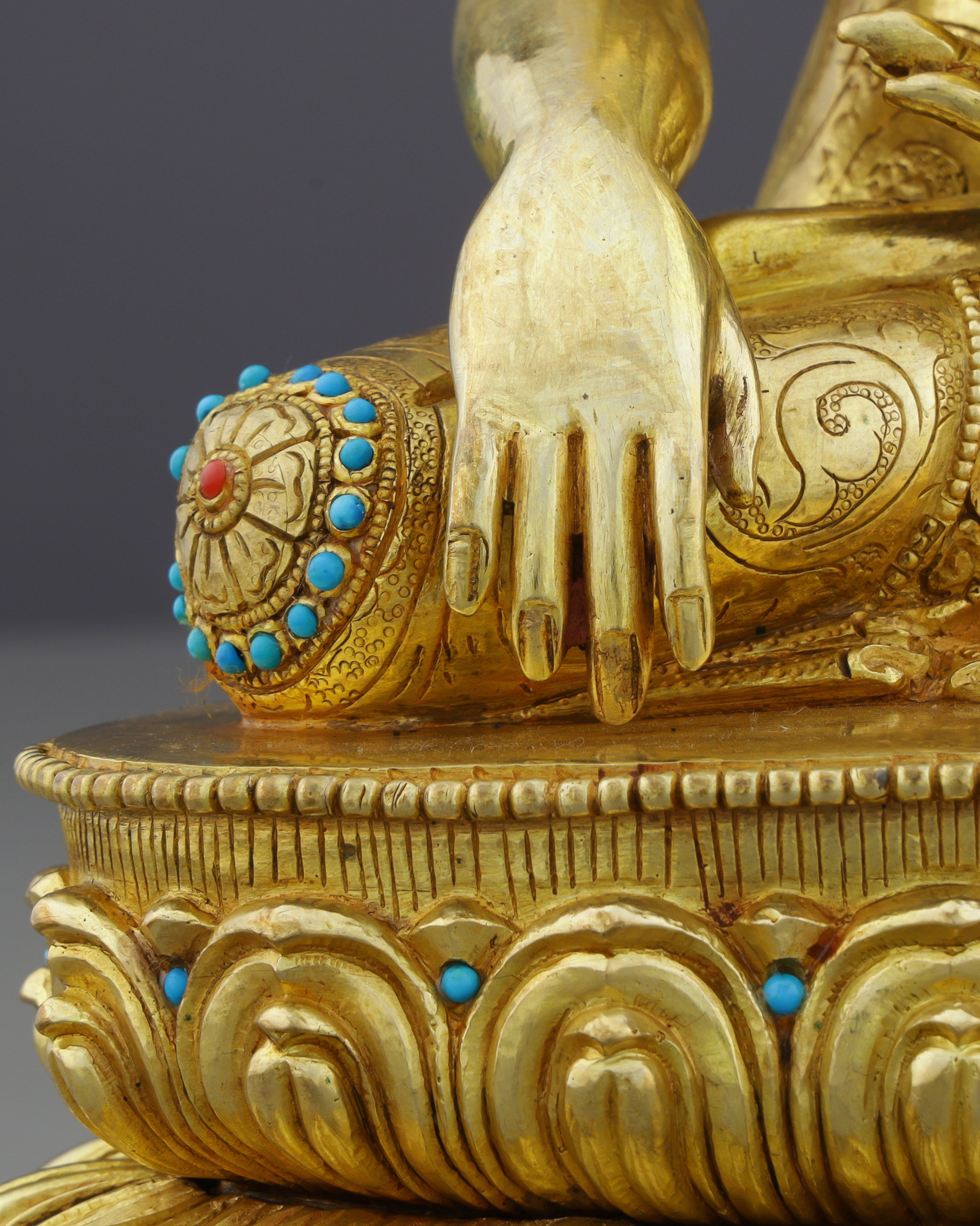 Radiant 24K Gold Sakyamuni Buddha Statue | Authentic Nepalese Enlightenment Sculpture