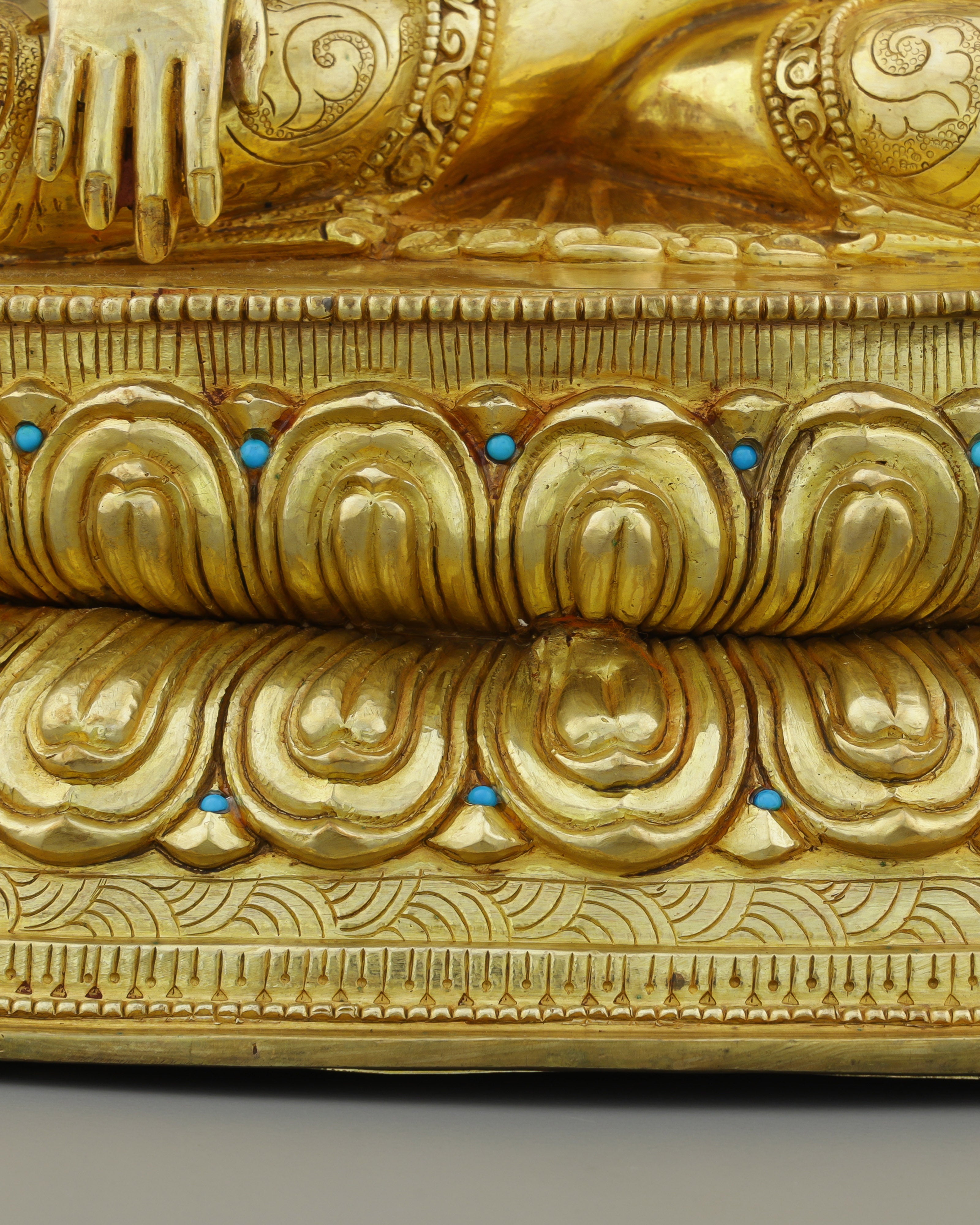 Radiant 24K Gold Sakyamuni Buddha Statue | Authentic Nepalese Enlightenment Sculpture