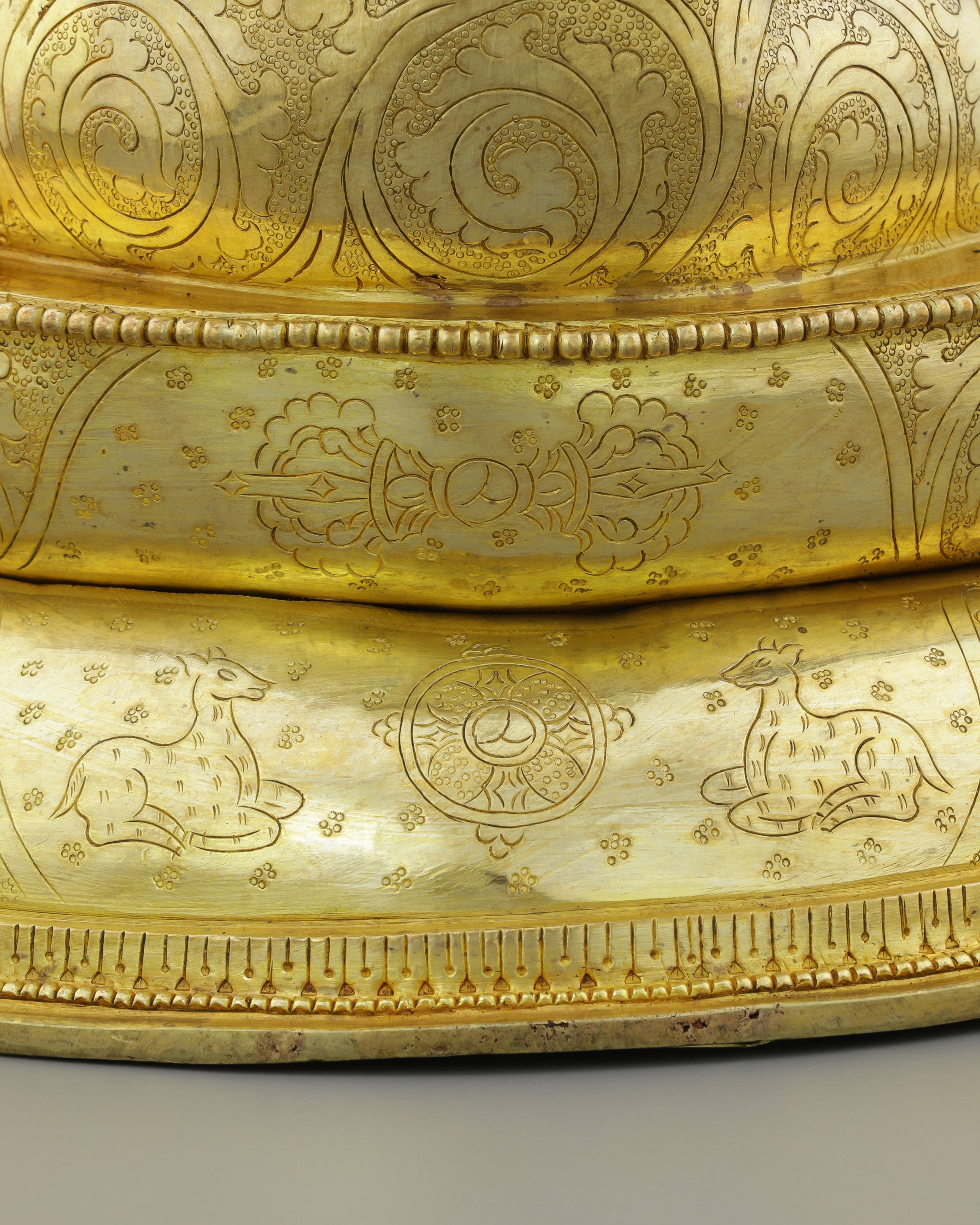 Radiant 24K Gold Sakyamuni Buddha Statue | Authentic Nepalese Enlightenment Sculpture