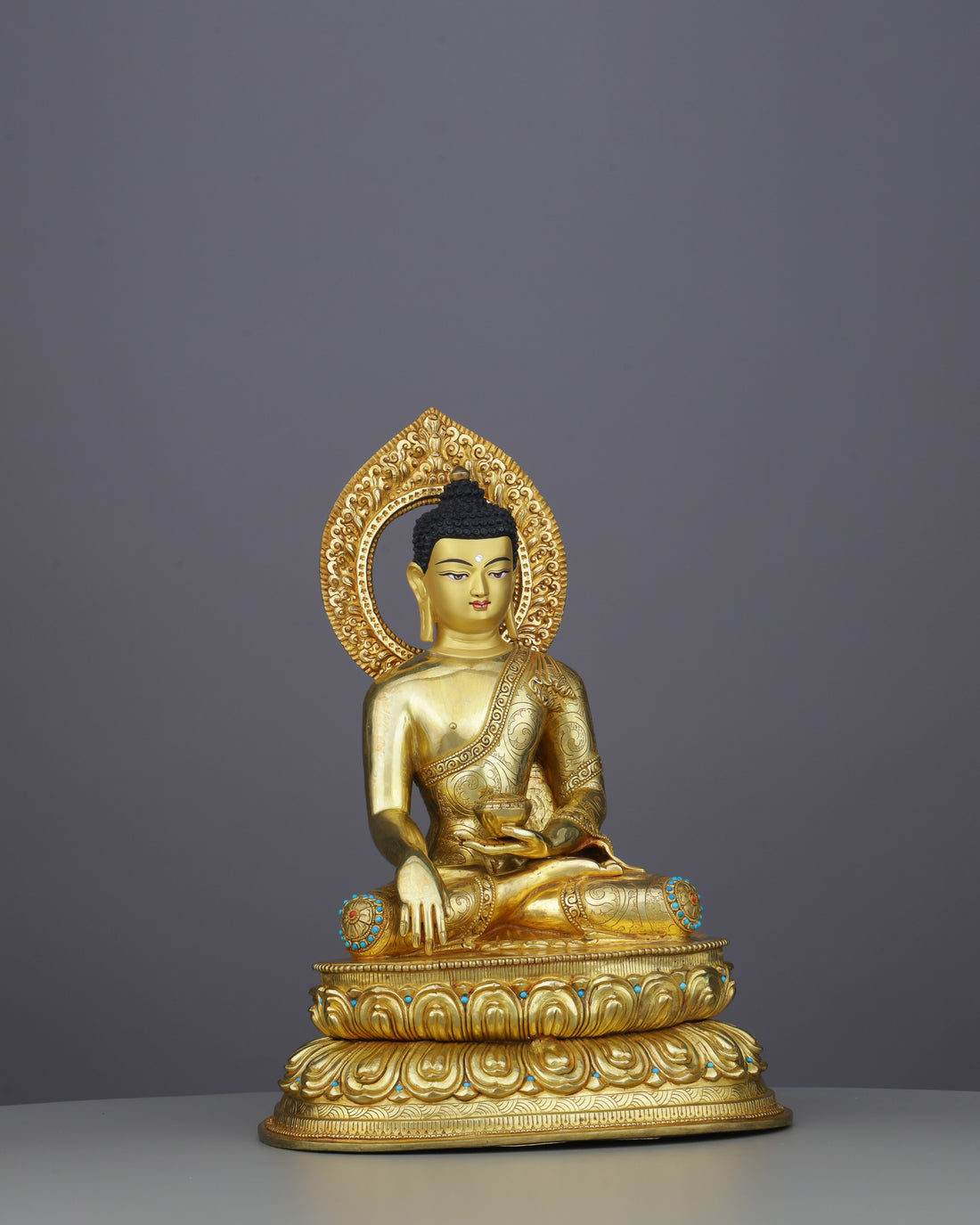 Radiant 24K Gold Sakyamuni Buddha Statue | Authentic Nepalese Enlightenment Sculpture - Handcrafted Buddhist Statue - Authentic Sacred Art