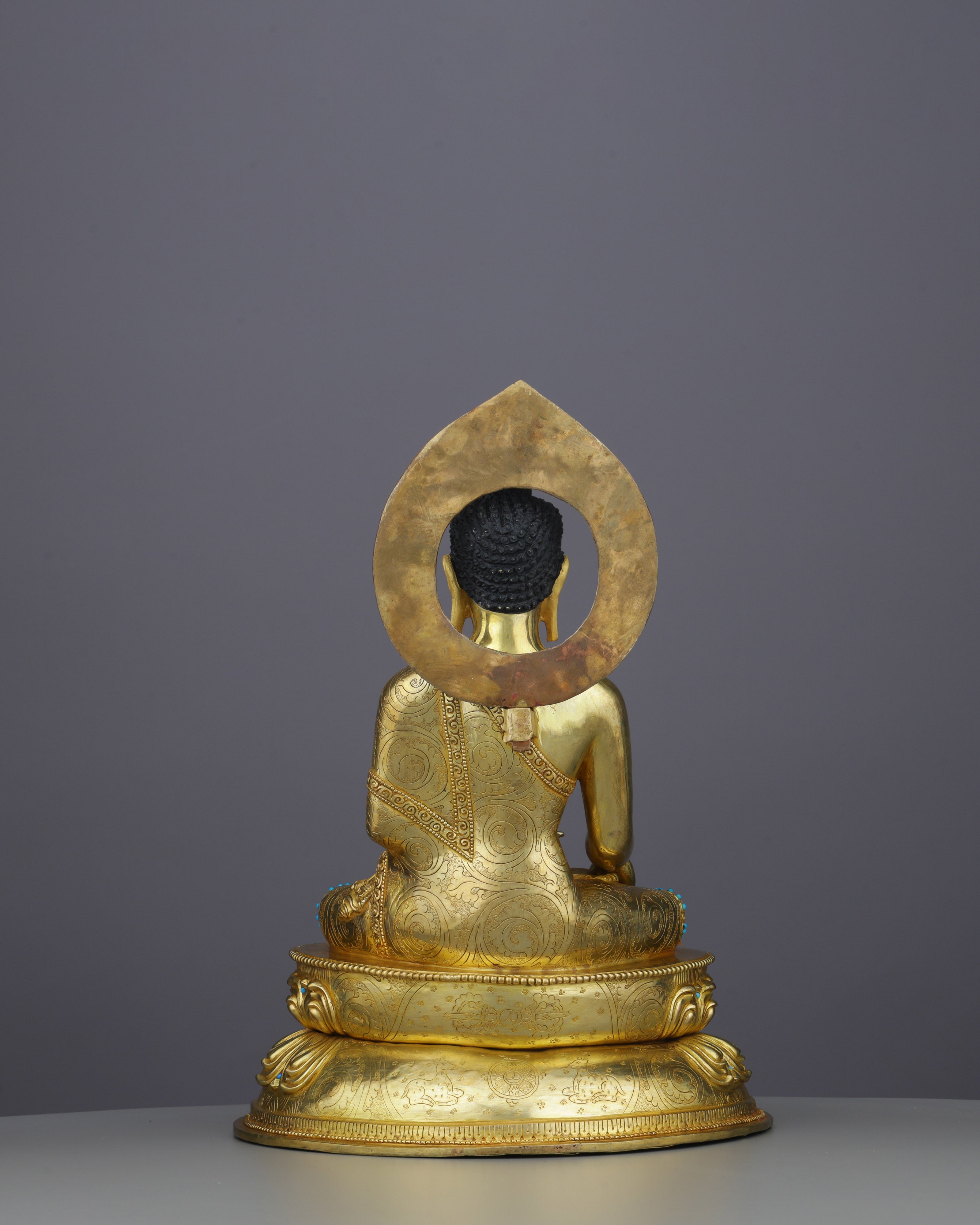 Radiant 24K Gold Sakyamuni Buddha Statue | Authentic Nepalese Enlightenment Sculpture