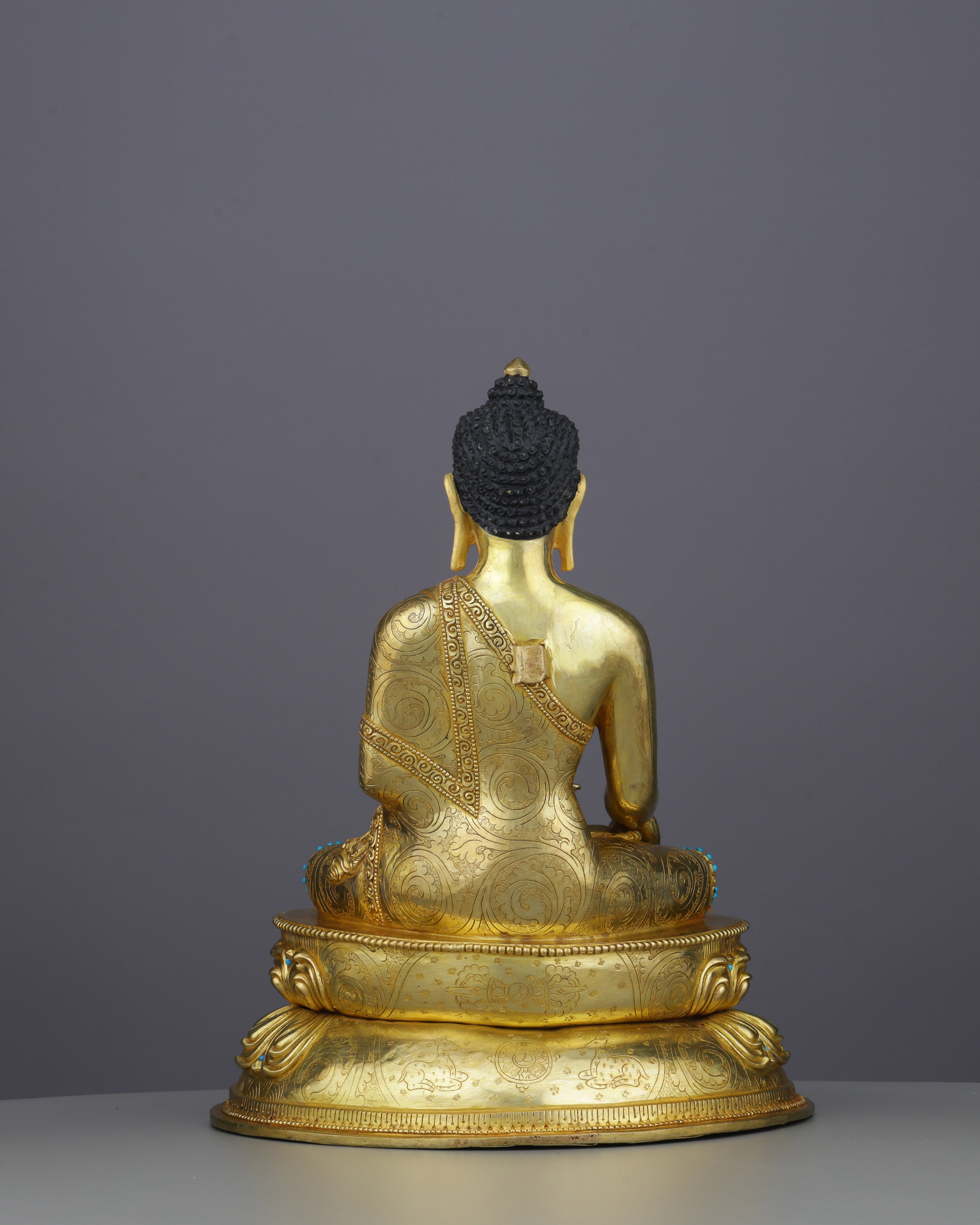 Radiant 24K Gold Sakyamuni Buddha Statue | Authentic Nepalese Enlightenment Sculpture