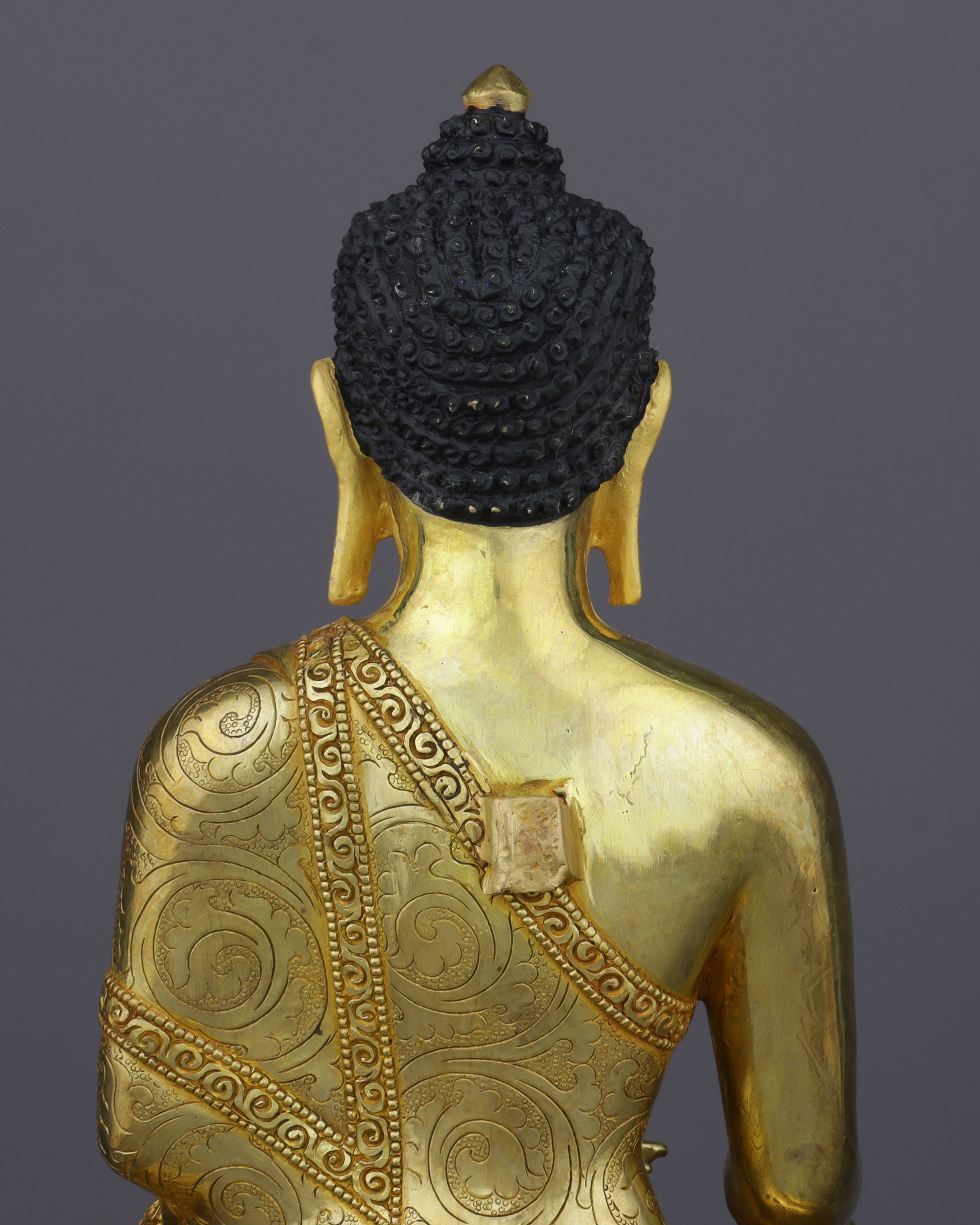 Radiant 24K Gold Sakyamuni Buddha Statue | Authentic Nepalese Enlightenment Sculpture