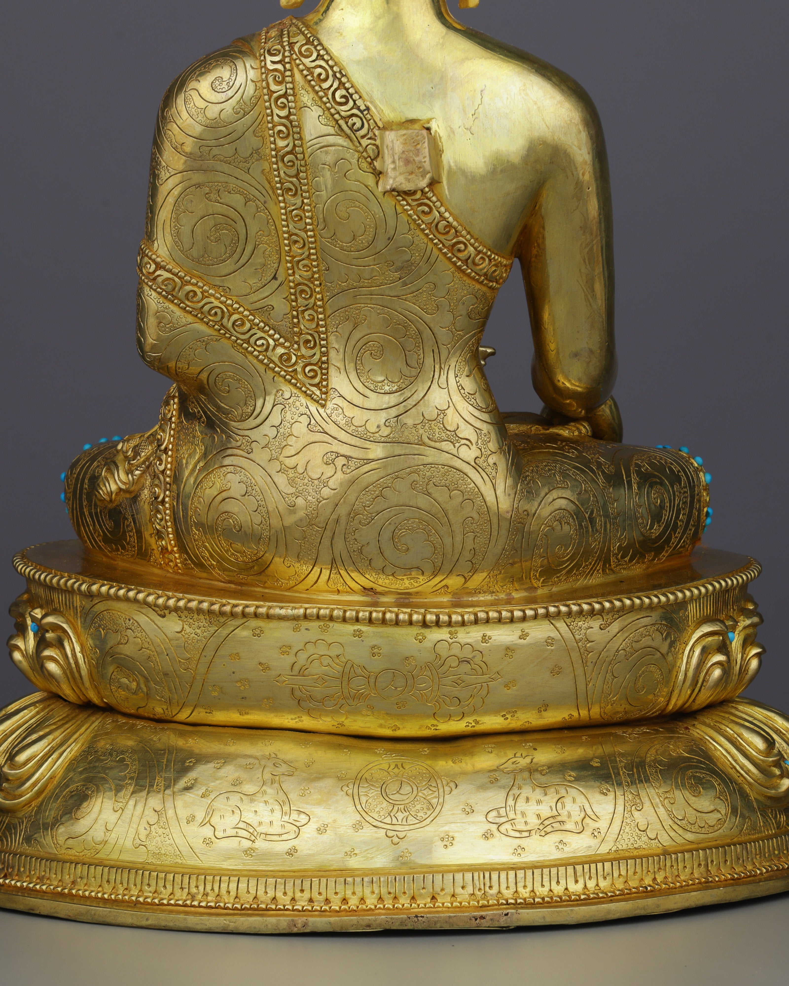 Radiant 24K Gold Sakyamuni Buddha Statue | Authentic Nepalese Enlightenment Sculpture