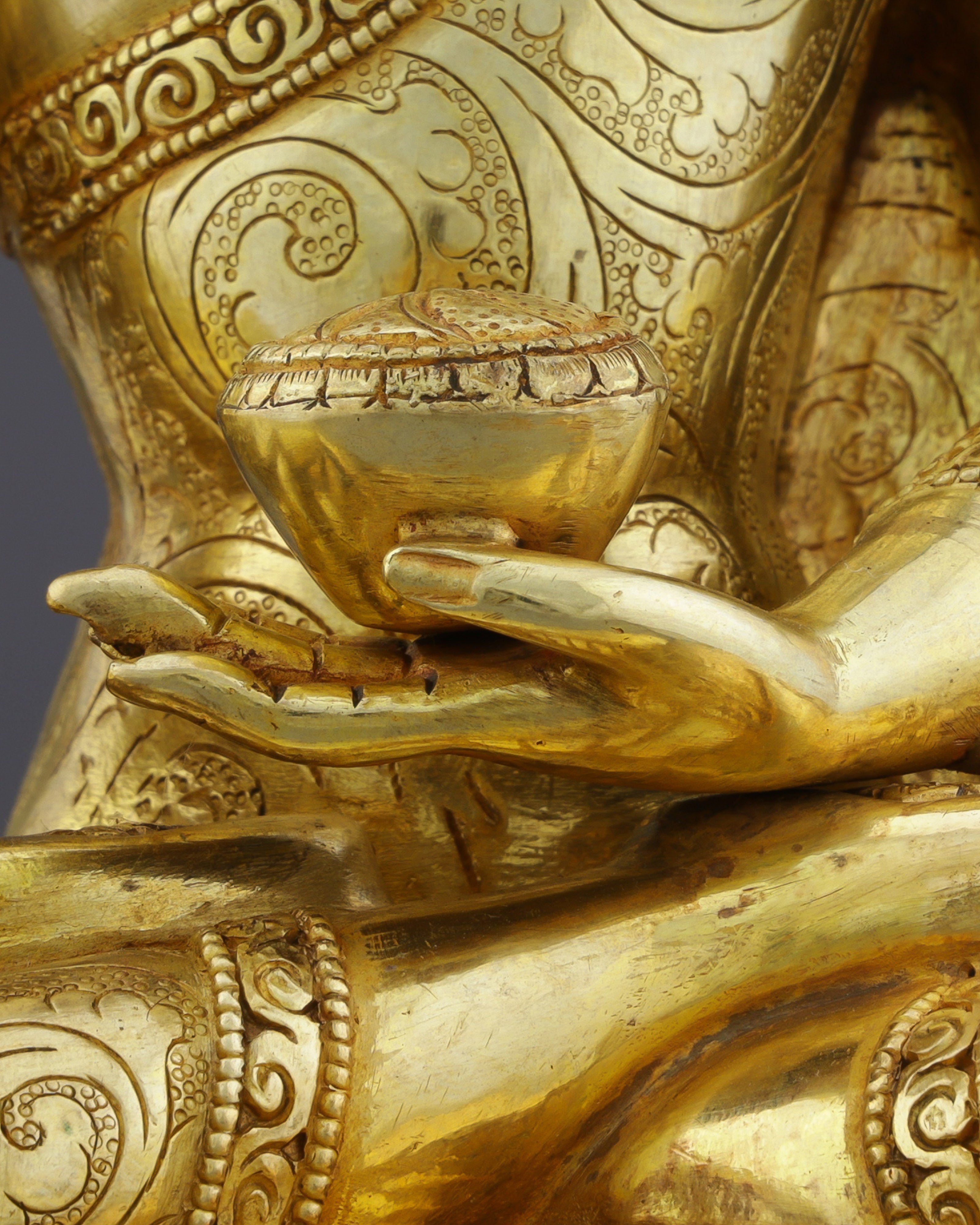 Radiant 24K Gold Sakyamuni Buddha Statue | Authentic Nepalese Enlightenment Sculpture