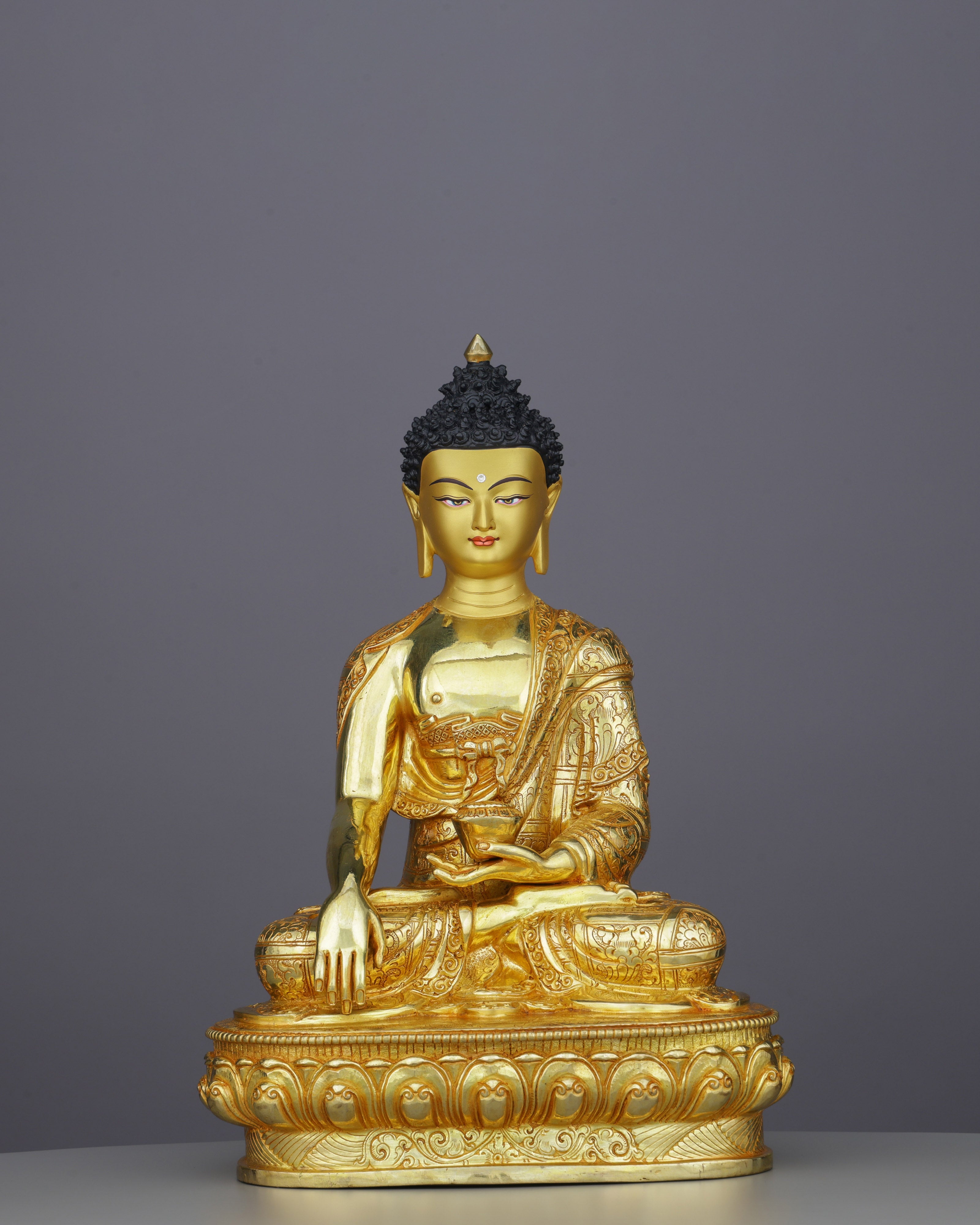 Magnificent 24K Gold Sakyamuni Buddha Statue | Premium Nepalese Sacred Art