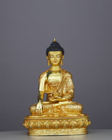 Magnificent 24K Gold Sakyamuni Buddha Statue | Premium Nepalese Sacred Art