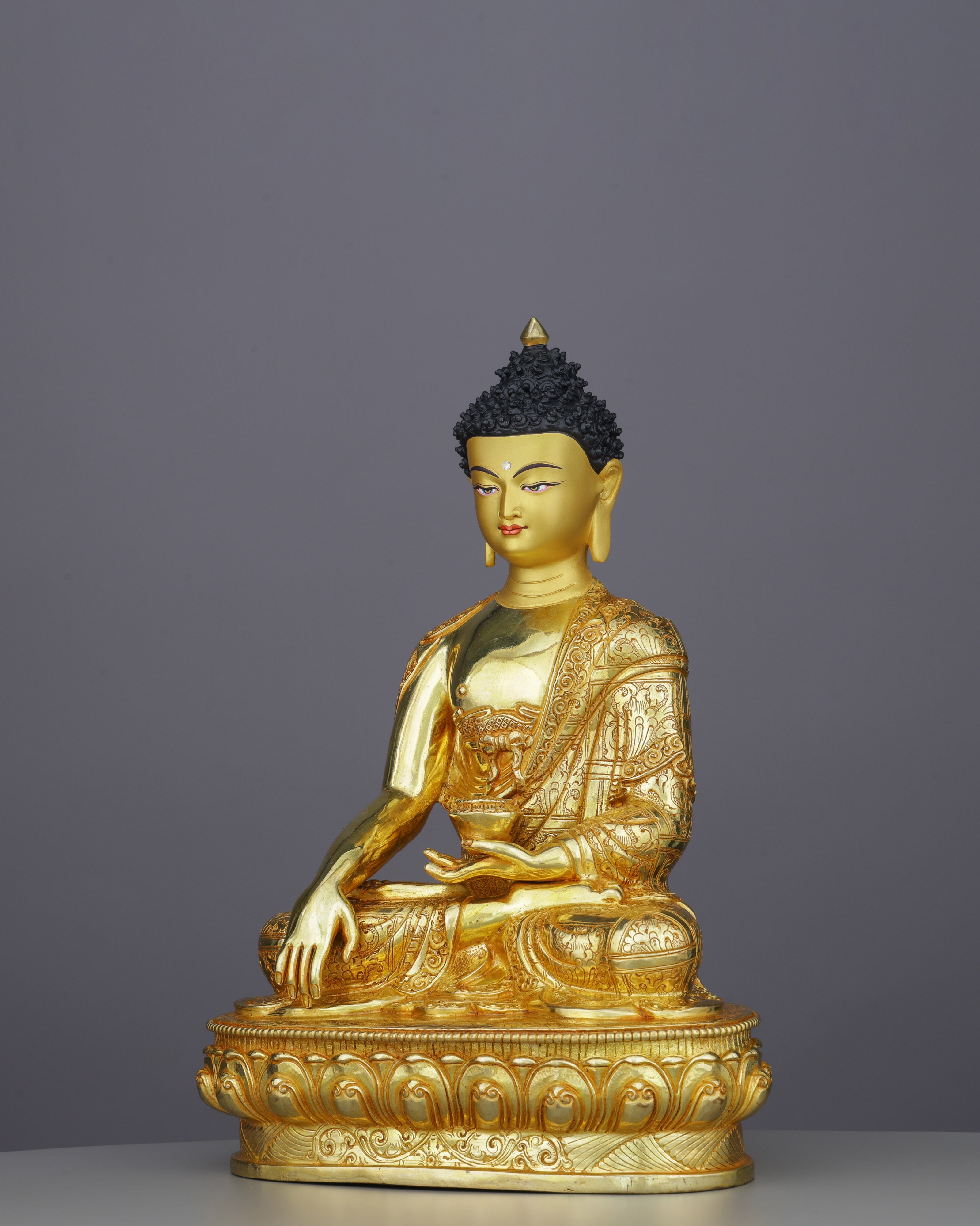 Magnificent 24K Gold Sakyamuni Buddha Statue | Premium Nepalese Sacred Art