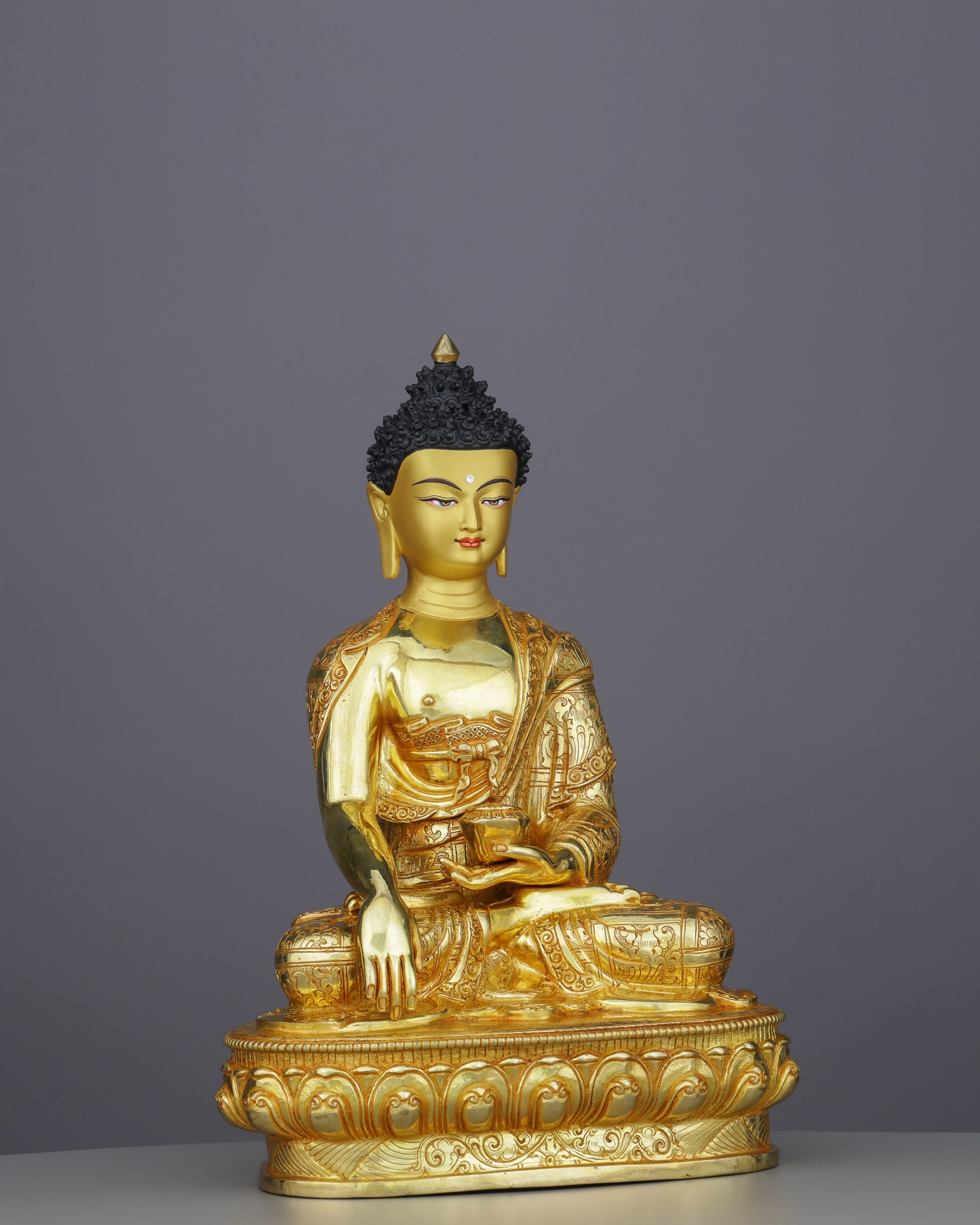 Magnificent 24K Gold Sakyamuni Buddha Statue | Premium Nepalese Sacred Art - Authentic Handcrafted Statue