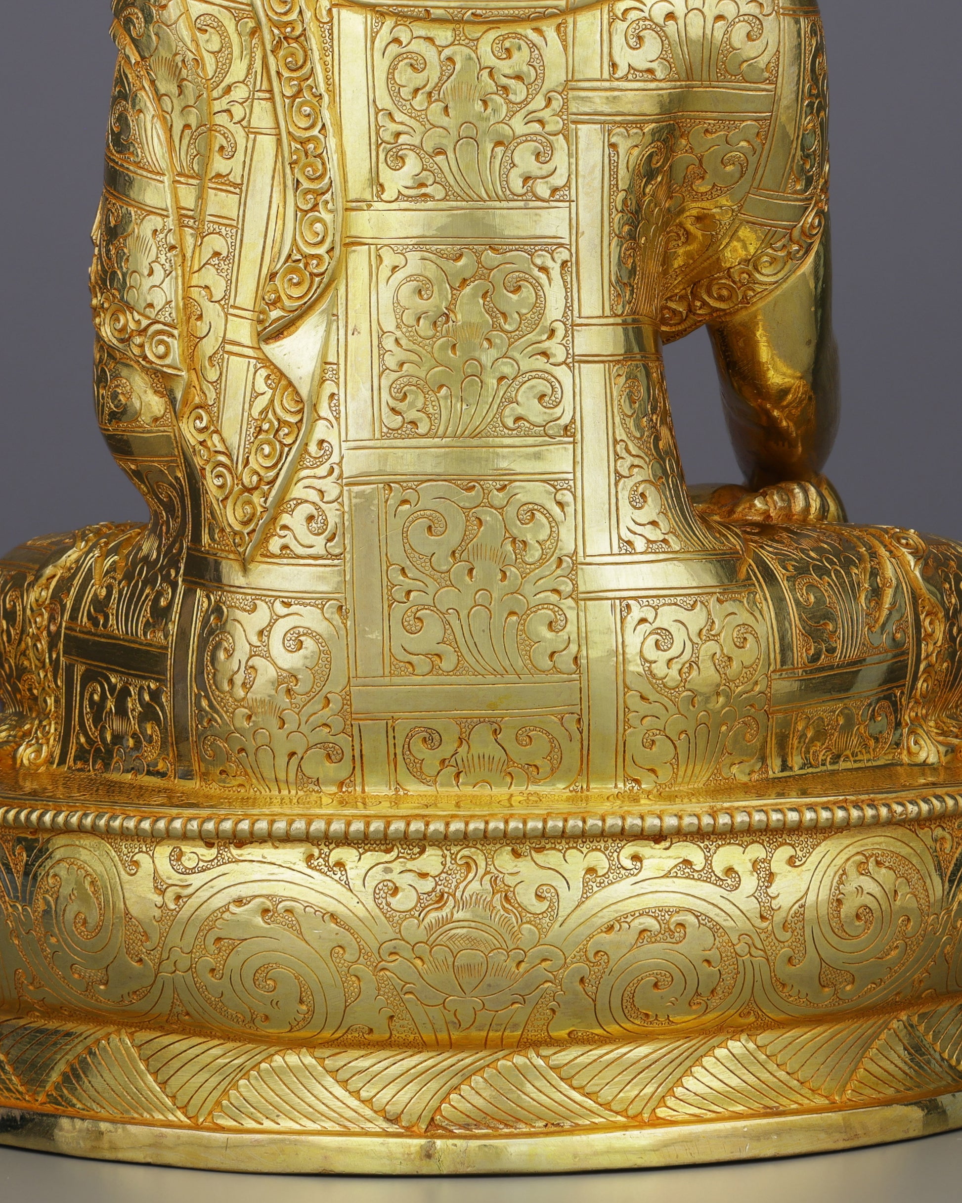 Magnificent 24K Gold Sakyamuni Buddha Statue | Premium Nepalese Sacred Art - Authentic Handcrafted Statue