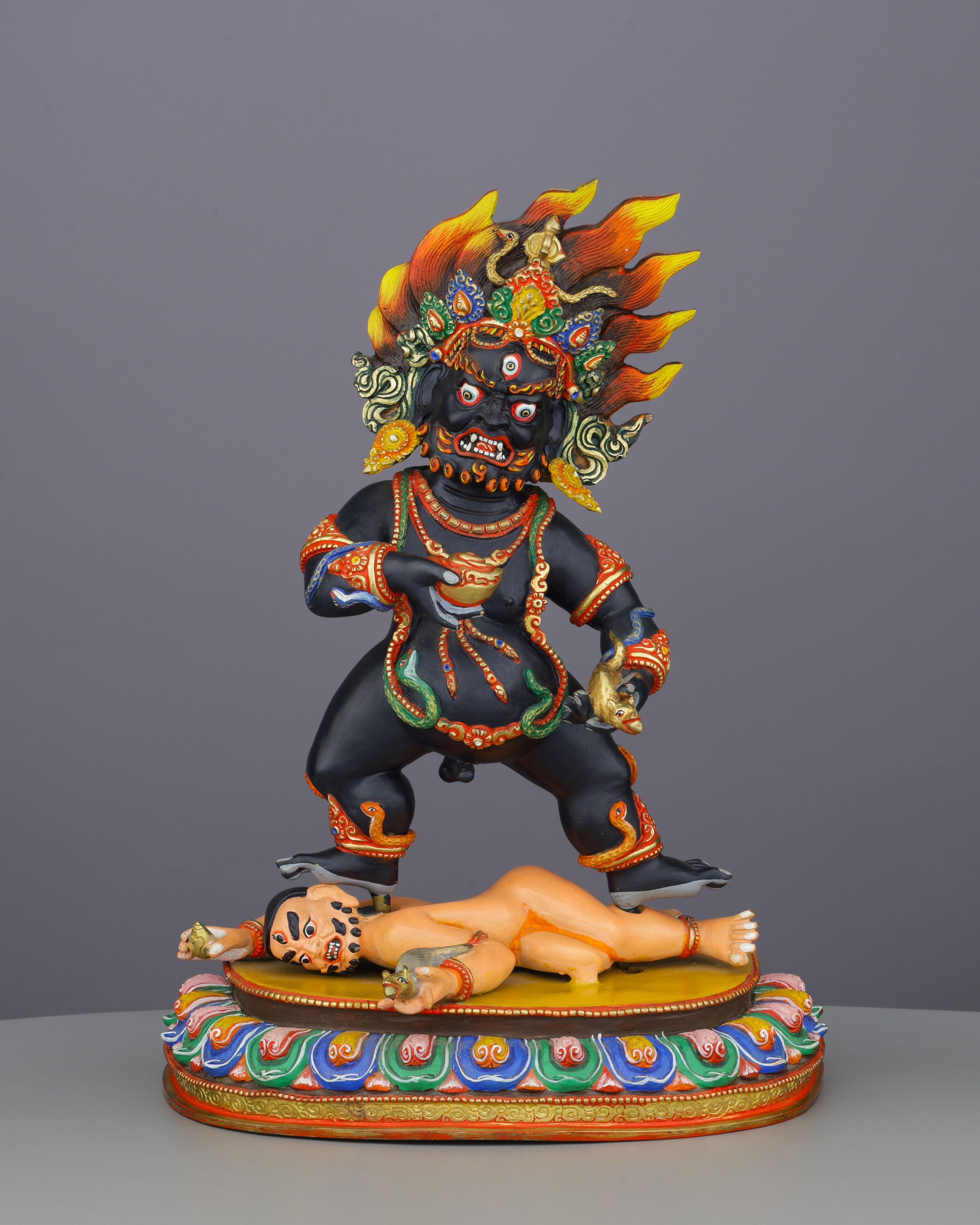 Powerful Black Dzambhala Statue | Nepalese Masterpiece of Prosperity and Protection