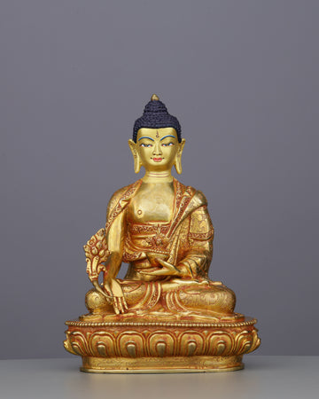 Radiant 24K Gold Gilded Medicine Buddha | The Supreme Healer