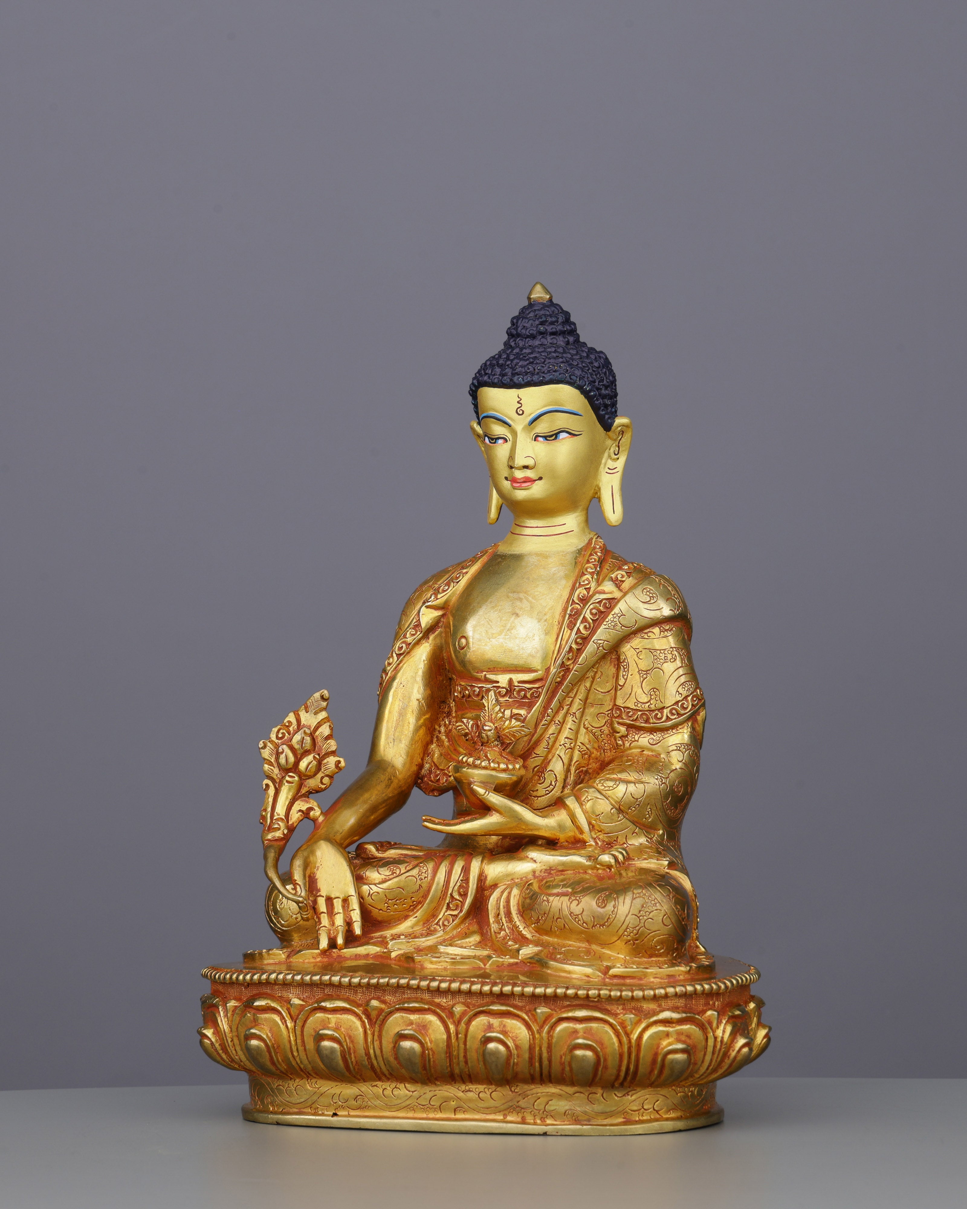 Radiant 24K Gold Gilded Medicine Buddha | The Supreme Healer