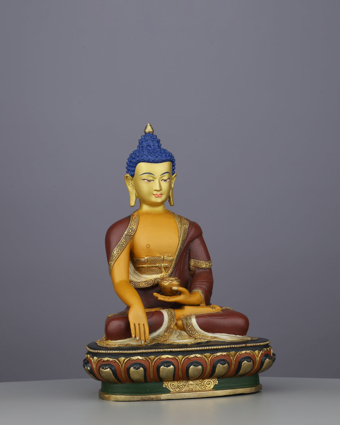 Magnificent 24K Gold Gilded Shakyamuni Buddha | The Awakened One - Handcrafted Buddhist Statue - Authentic Sacred Art