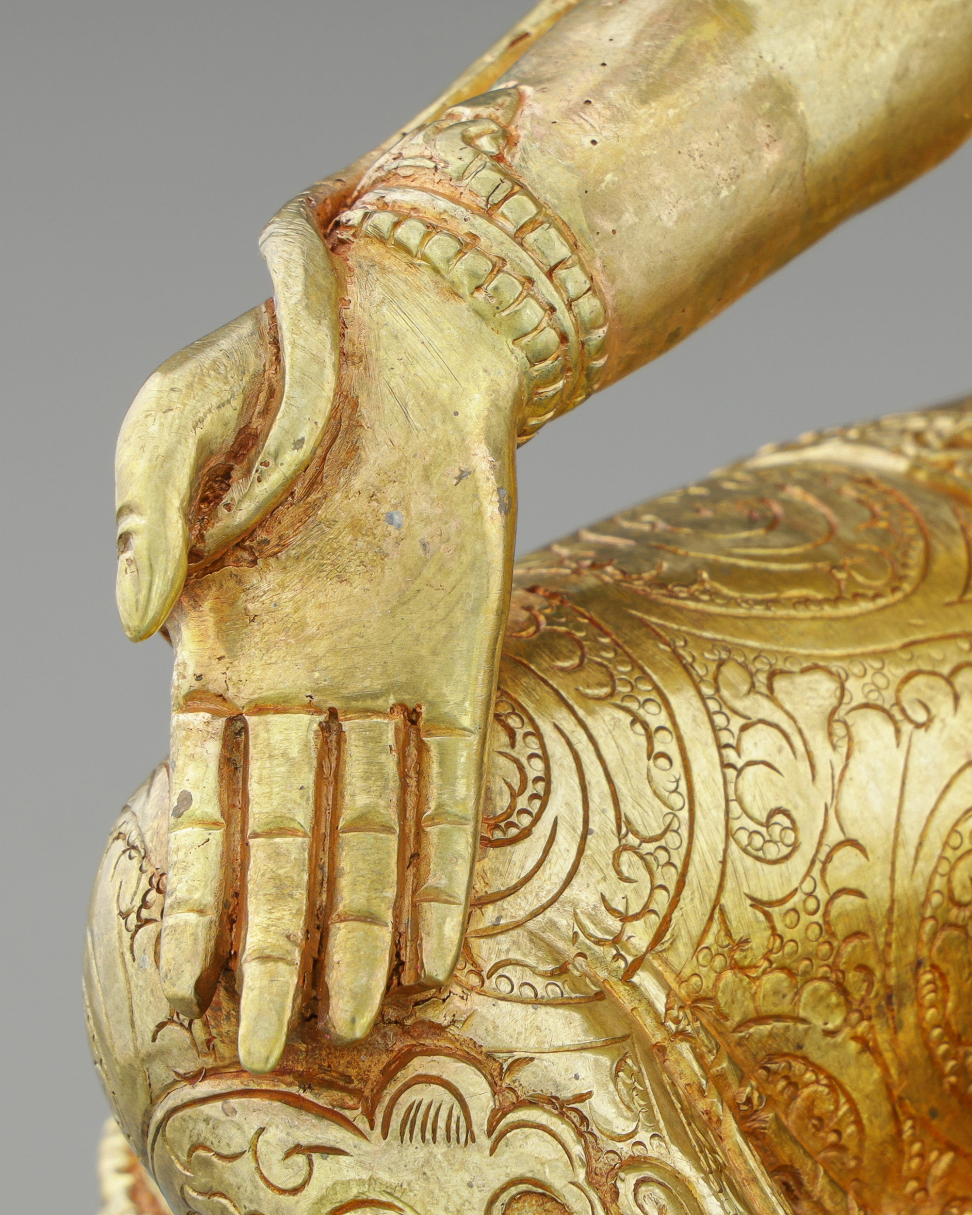 Gilded Green Tara Statue | Handcrafted Nepalese Masterpiece of Compassion