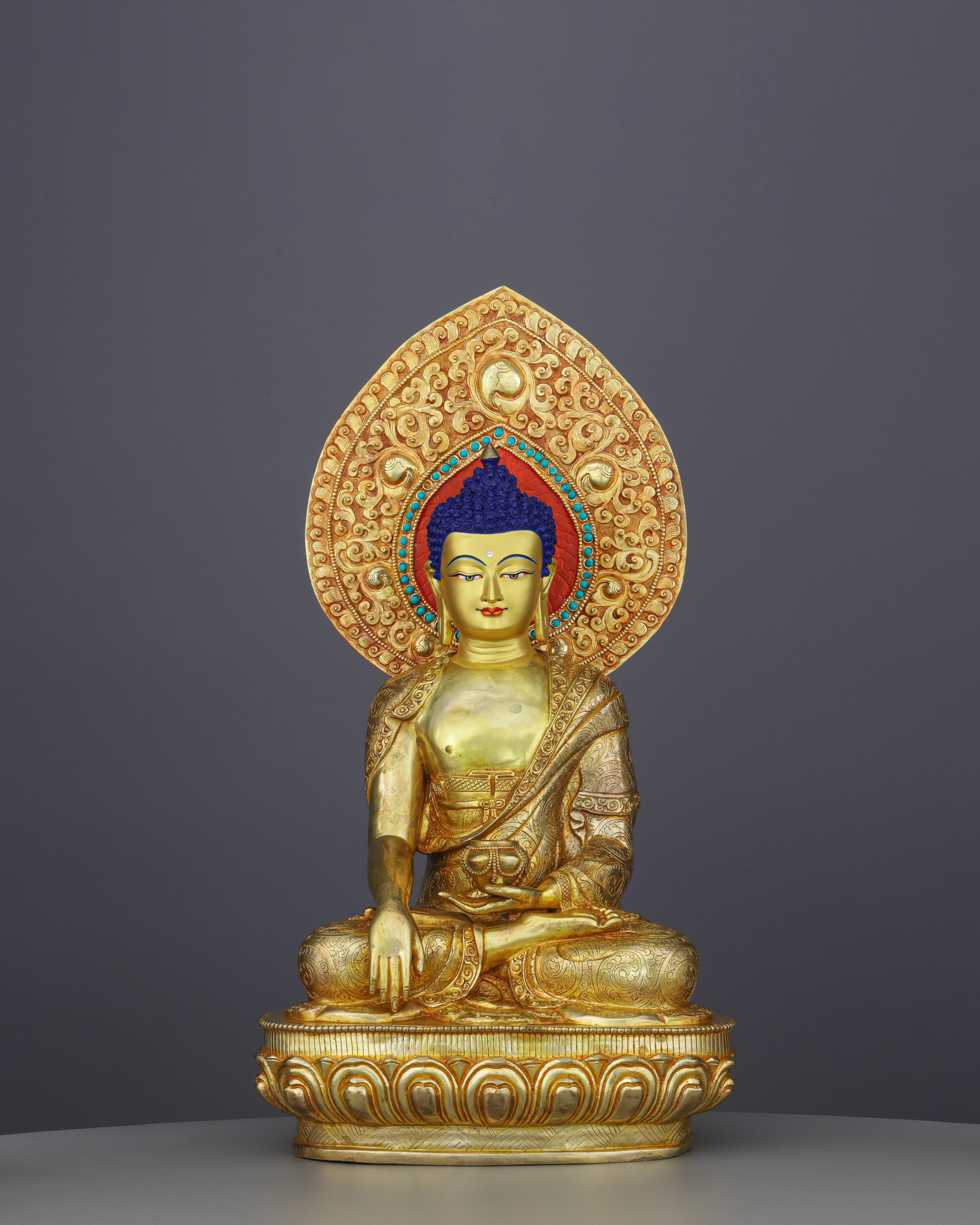 Magnificent Sakyamuni Buddha Statue | Nepalese Heritage in Pure Gold