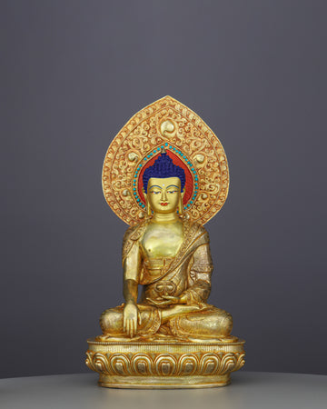 Magnificent Sakyamuni Buddha Statue | Nepalese Heritage in Pure Gold