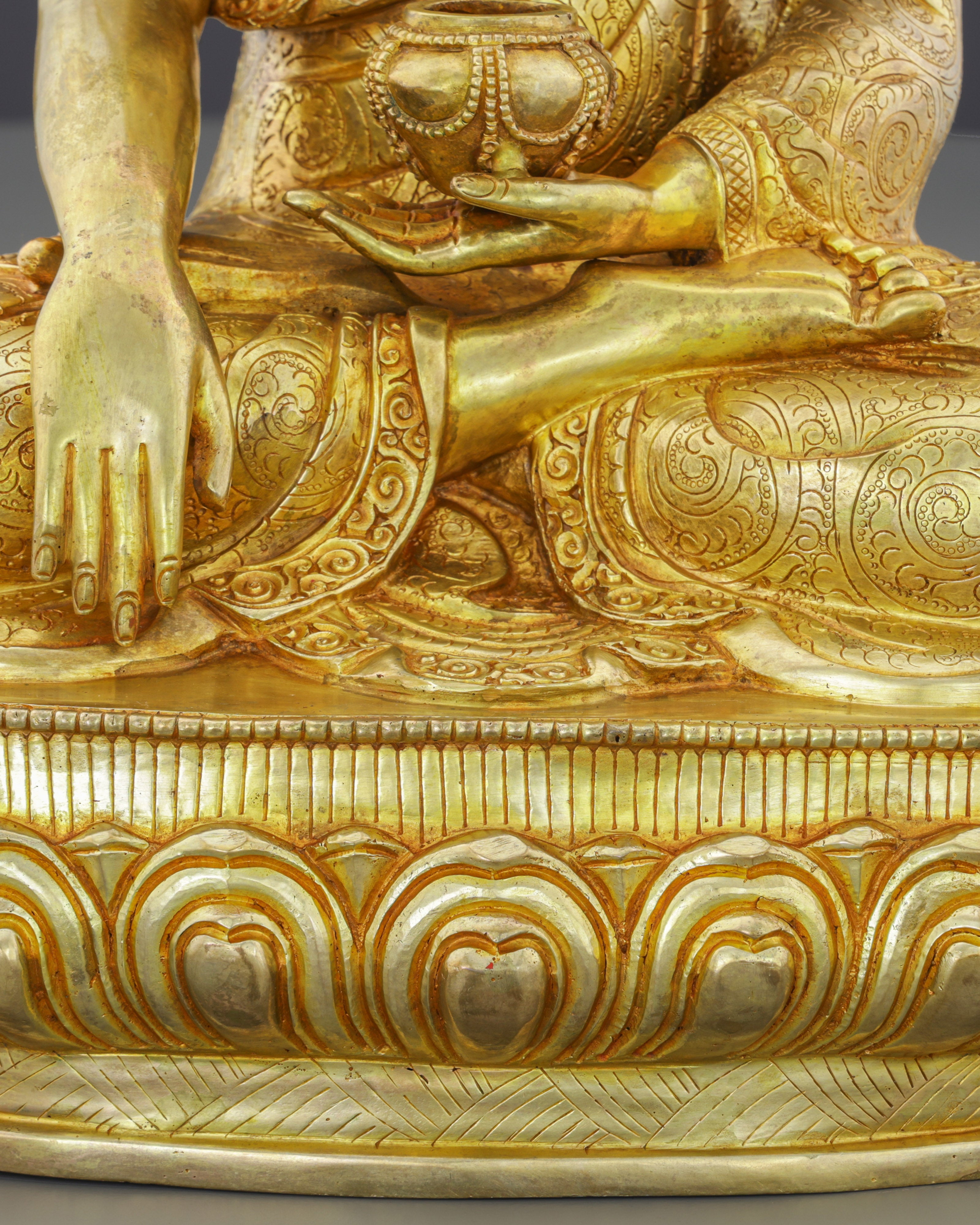 Magnificent Sakyamuni Buddha Statue | Nepalese Heritage in Pure Gold