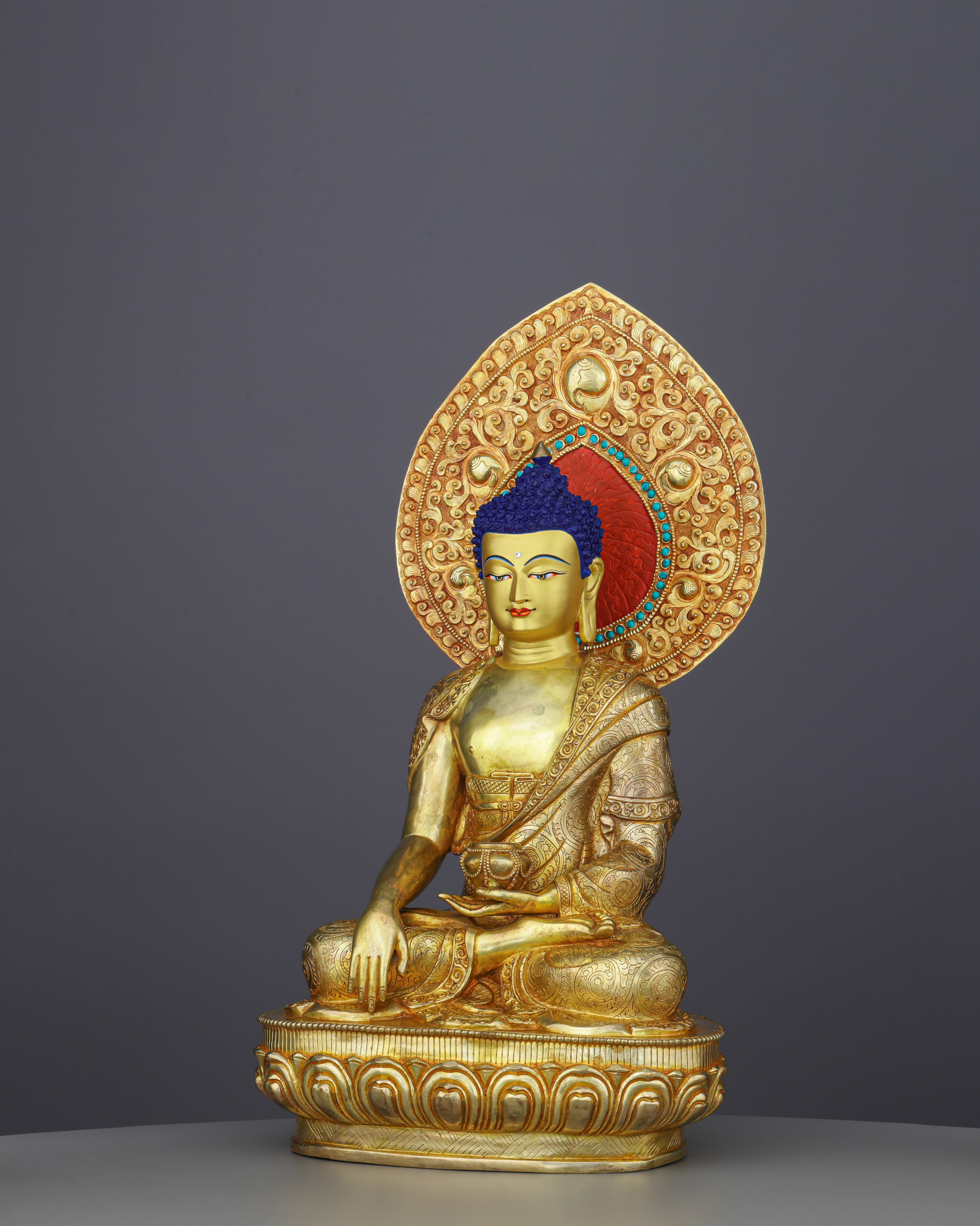 Magnificent Sakyamuni Buddha Statue | Nepalese Heritage in Pure Gold