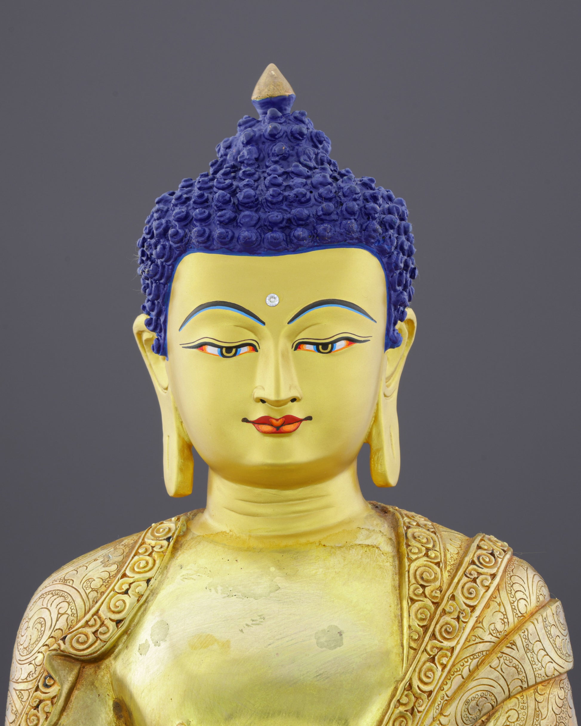 Magnificent Sakyamuni Buddha Statue | Nepalese Heritage in Pure Gold - Authentic Handcrafted Statue