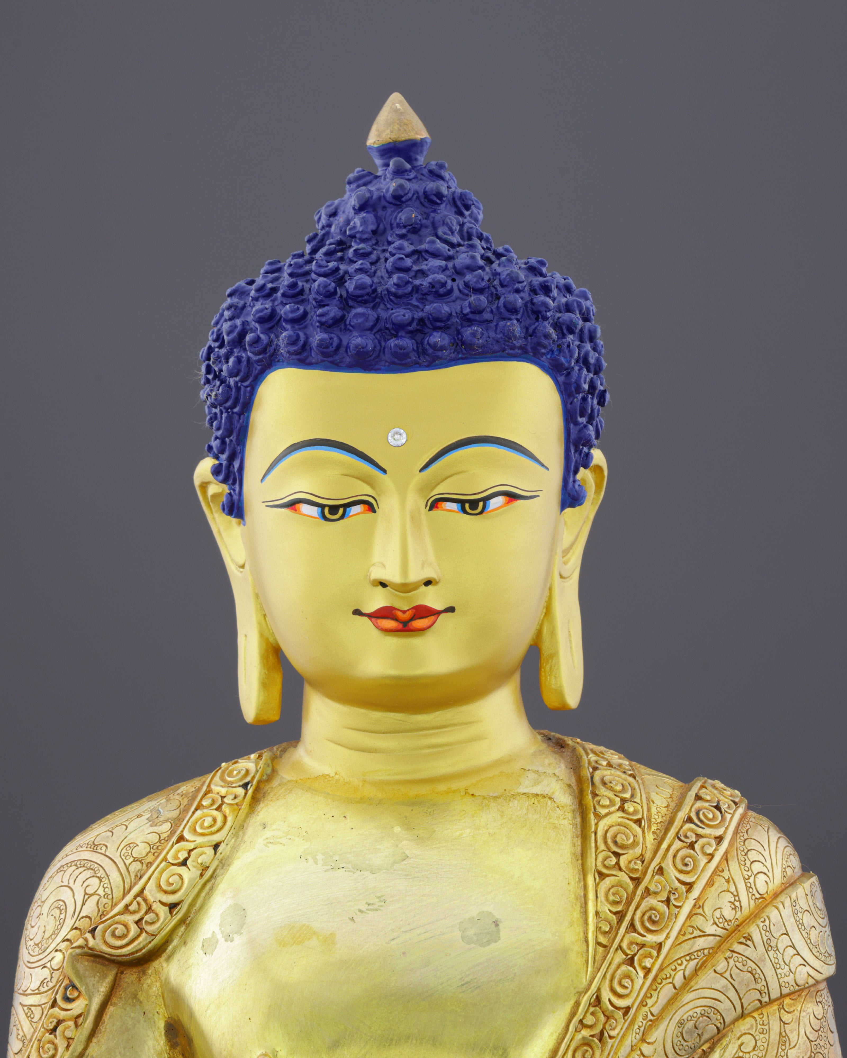 Magnificent Sakyamuni Buddha Statue | Nepalese Heritage in Pure Gold