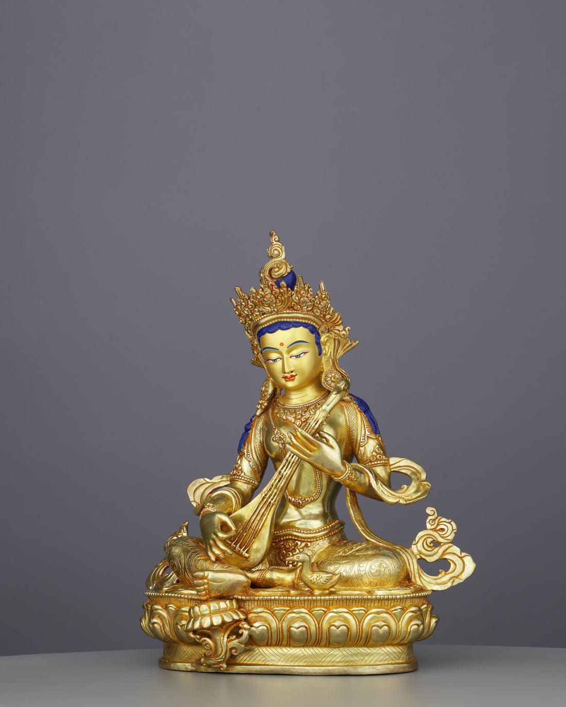 Divine Saraswati Statue | Nepalese Goddess of Wisdom and Arts - Handcrafted Buddhist Statue - Authentic Sacred Art
