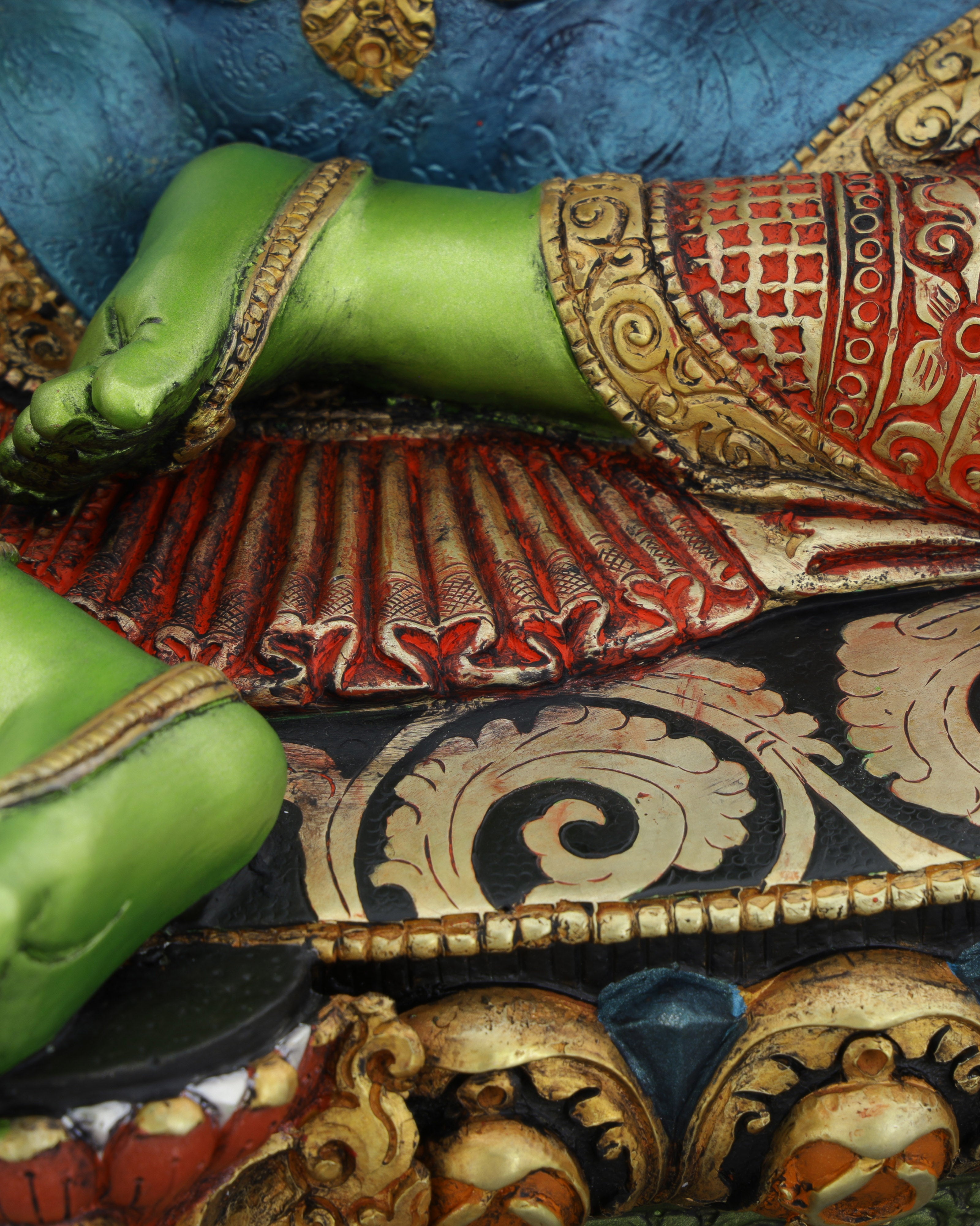 Exquisite Handcrafted Green Tara Statue | A Masterpiece of Nepalese Artistry