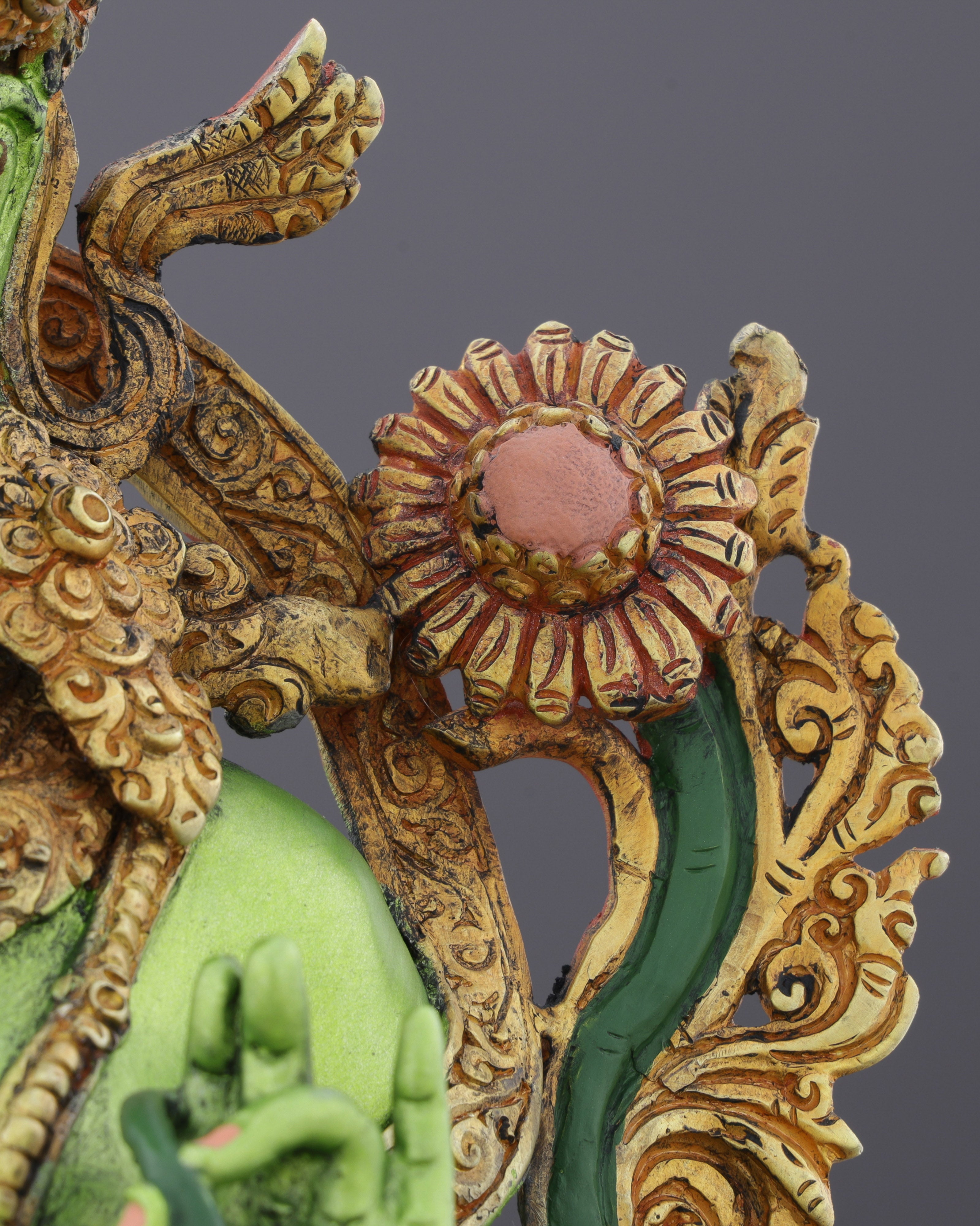 Exquisite Handcrafted Green Tara Statue | A Masterpiece of Nepalese Artistry