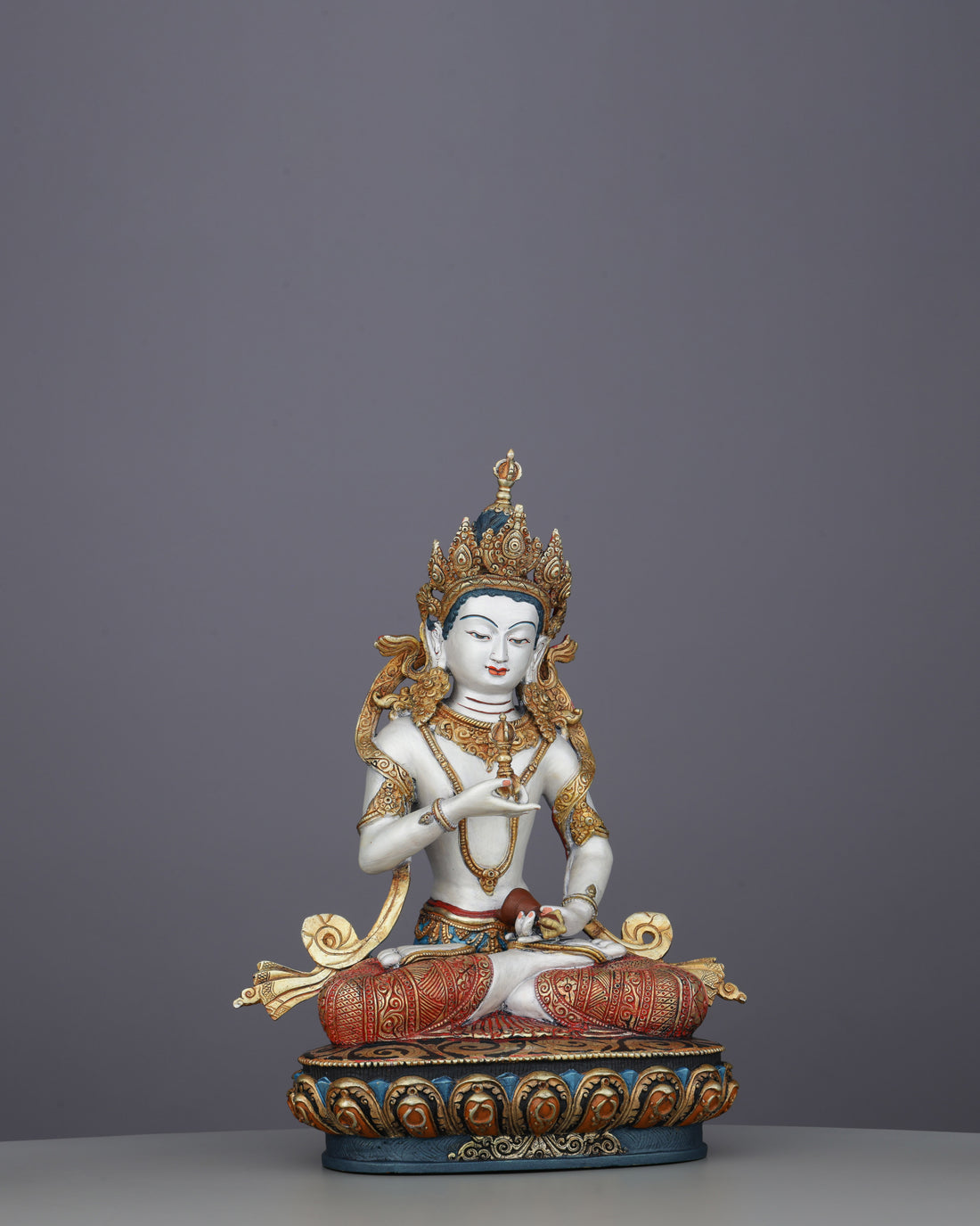 Magnificent Gold-Plated Vajrasattva Statue | Nepal's Sacred Art of Purification - Handcrafted Buddhist Statue - Authentic Sacred Art