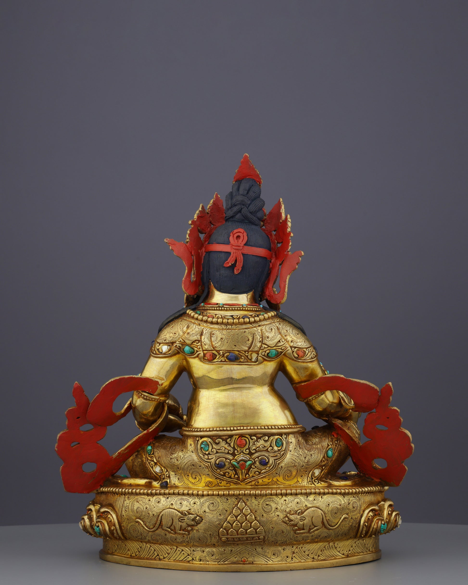 Handcrafted Nepalese Dzambhala Statue | Wealth Deity in Golden Splendor - Authentic Handcrafted Statue