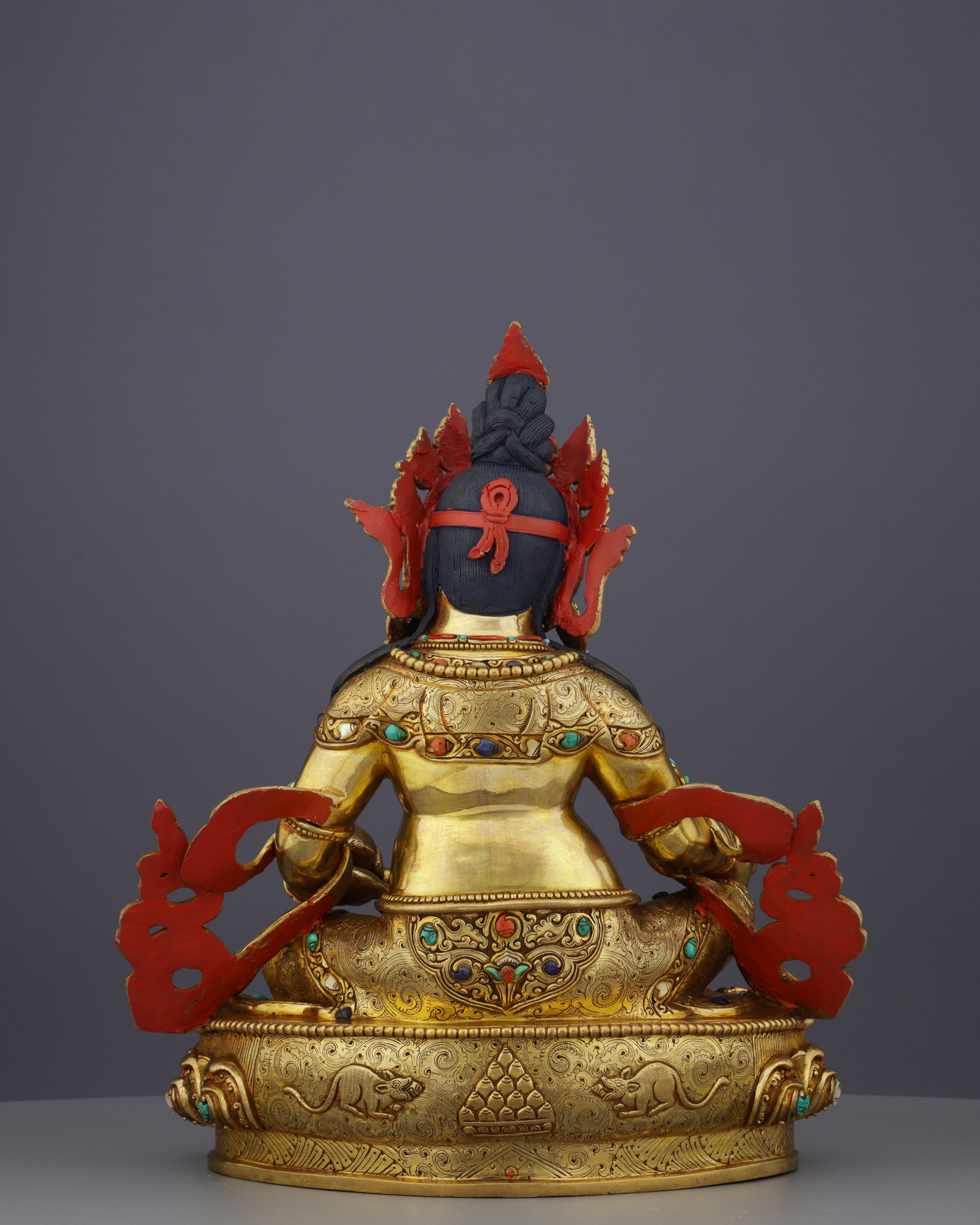 Handcrafted Nepalese Dzambhala Statue | Wealth Deity in Golden Splendor