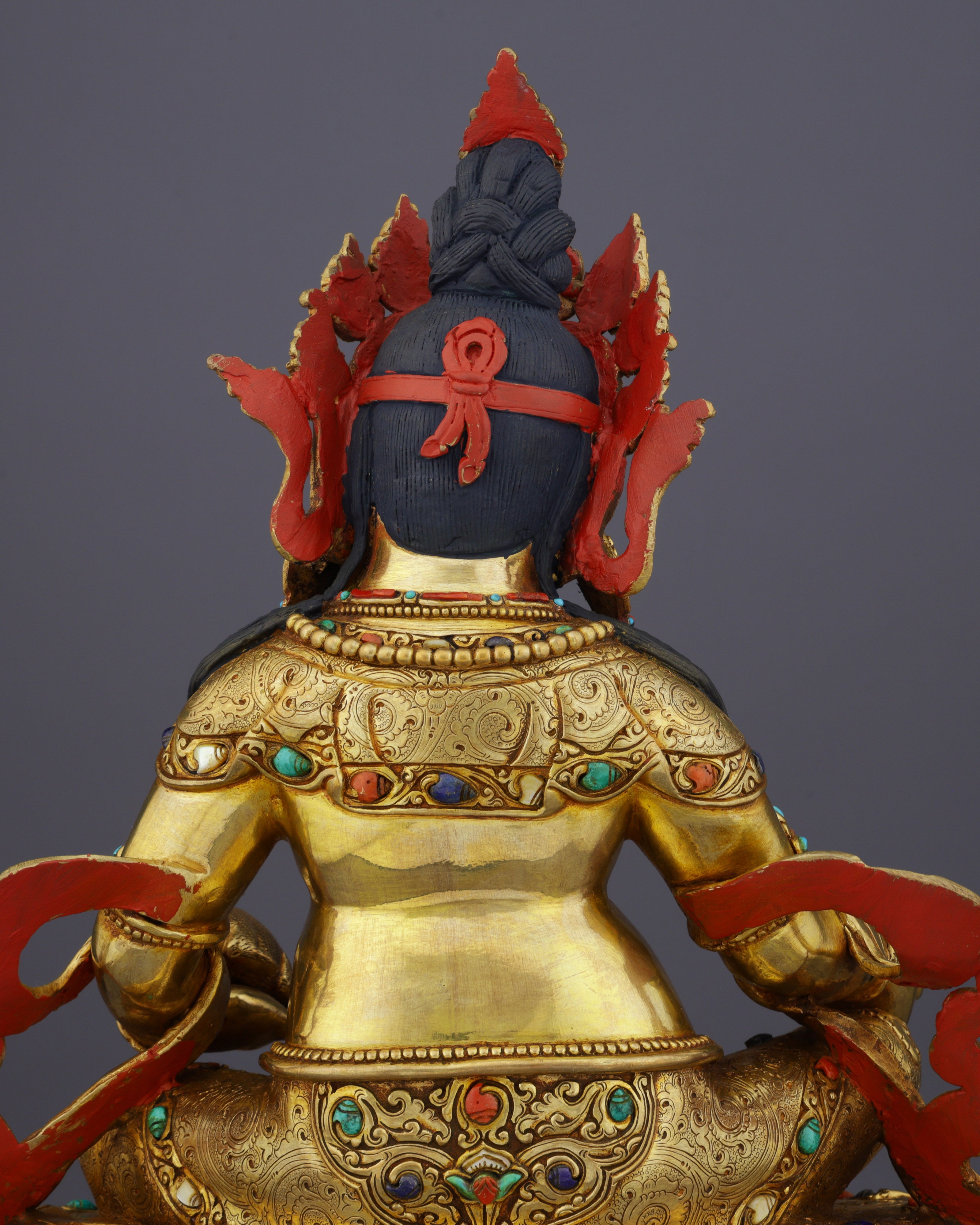 Handcrafted Nepalese Dzambhala Statue | Wealth Deity in Golden Splendor