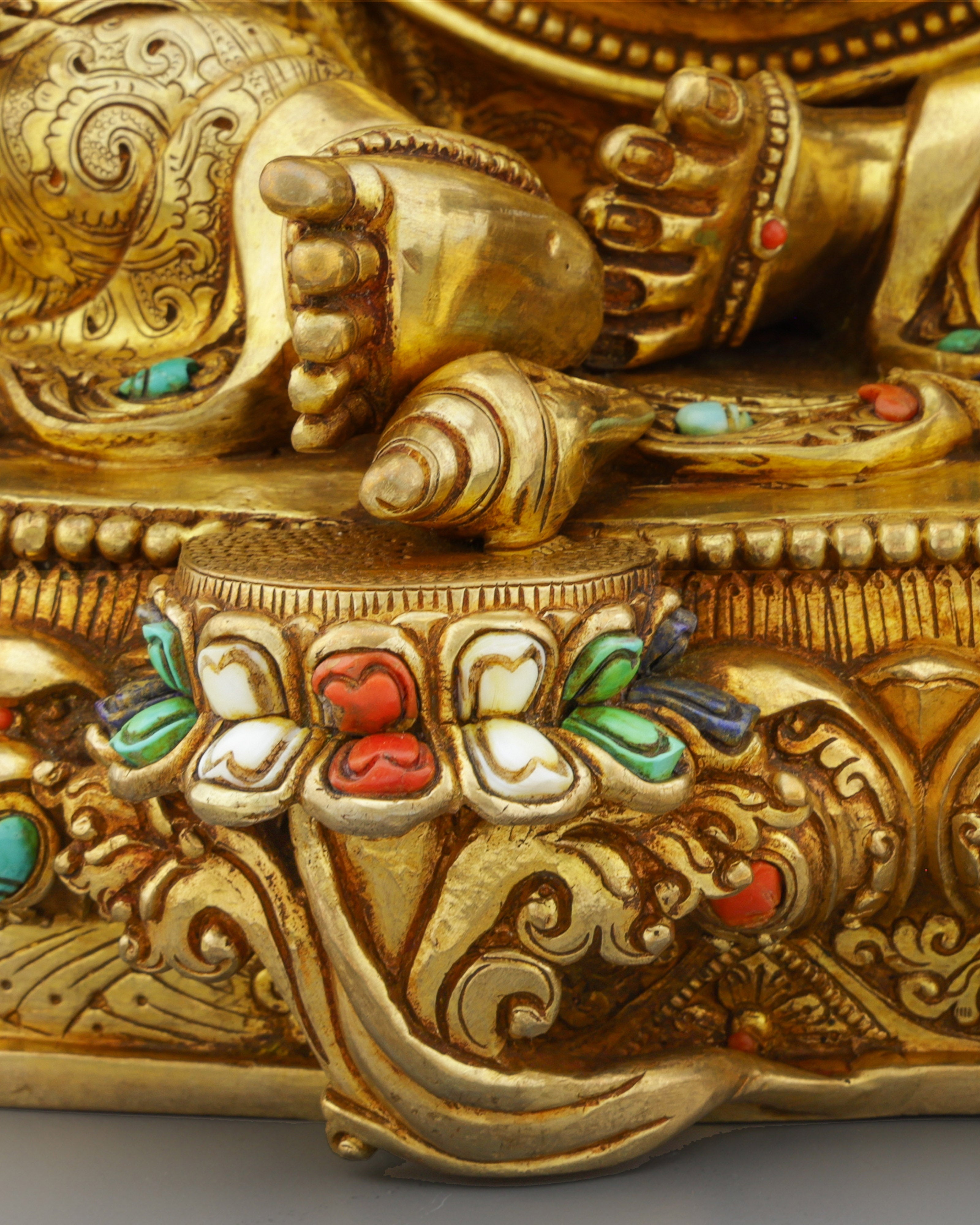 Handcrafted Nepalese Dzambhala Statue | Wealth Deity in Golden Splendor