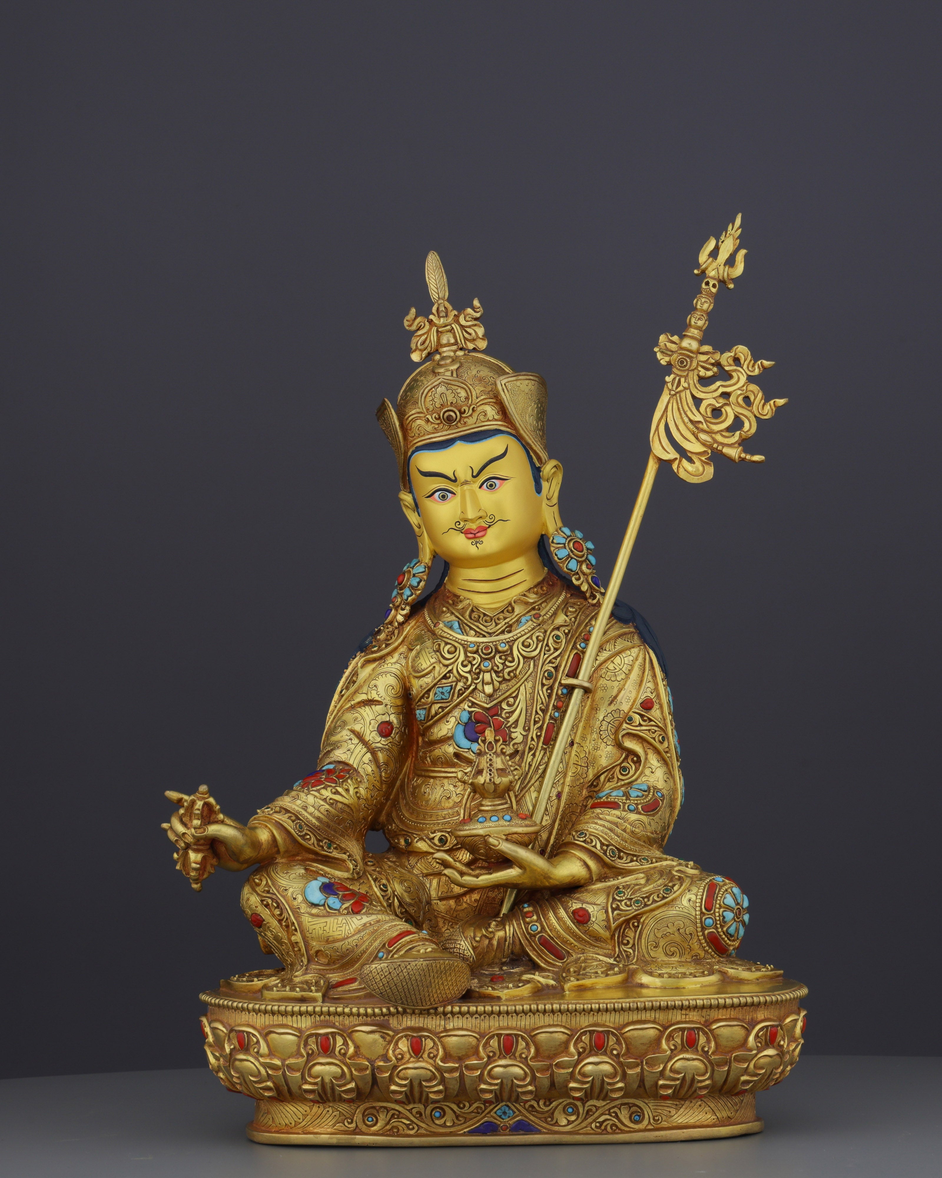 Exquisite Handcrafted Guru Rinpoche Statue | A Sacred Tibetan Buddhist Masterpiece
