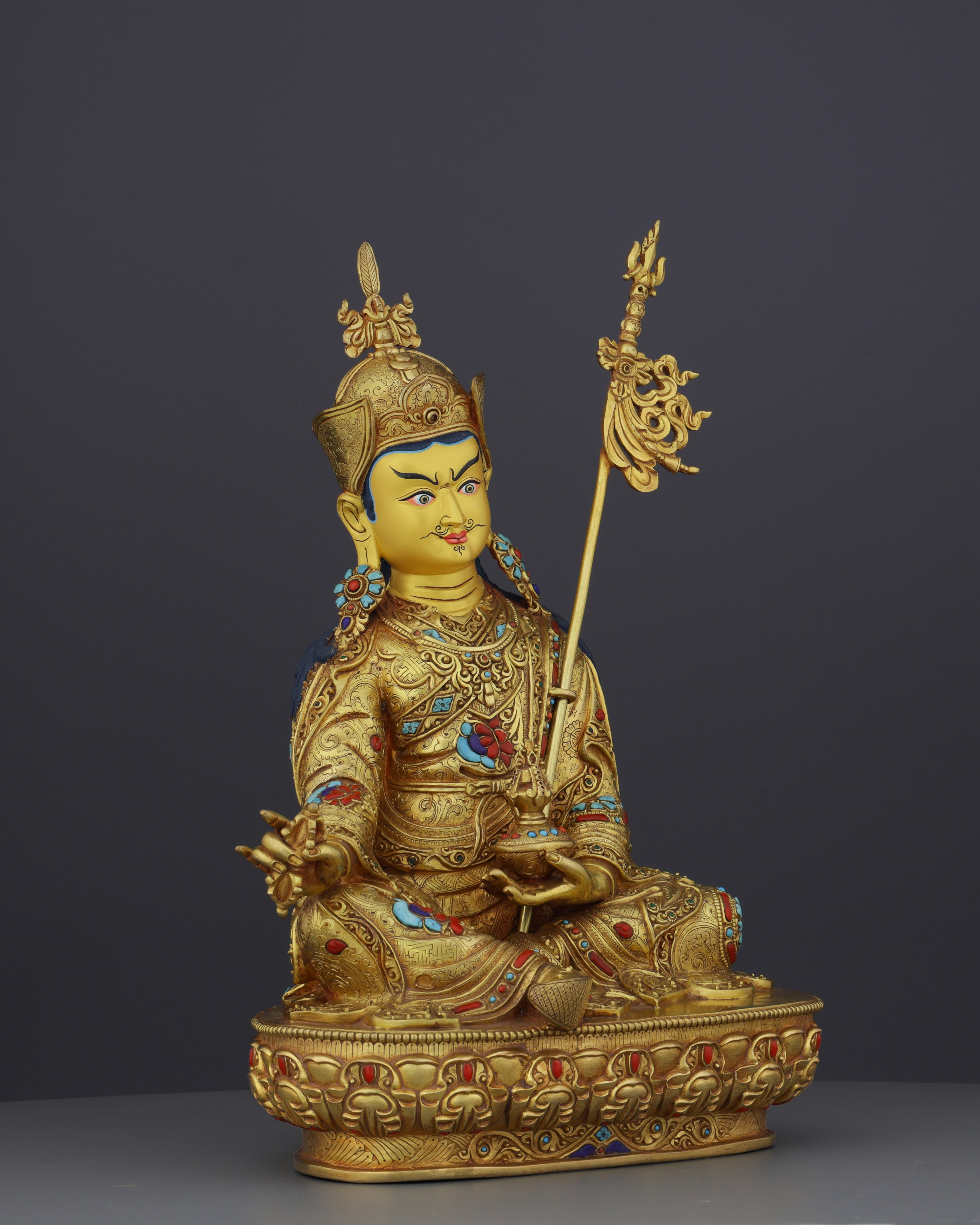 Exquisite Handcrafted Guru Rinpoche Statue | A Sacred Tibetan Buddhist Masterpiece