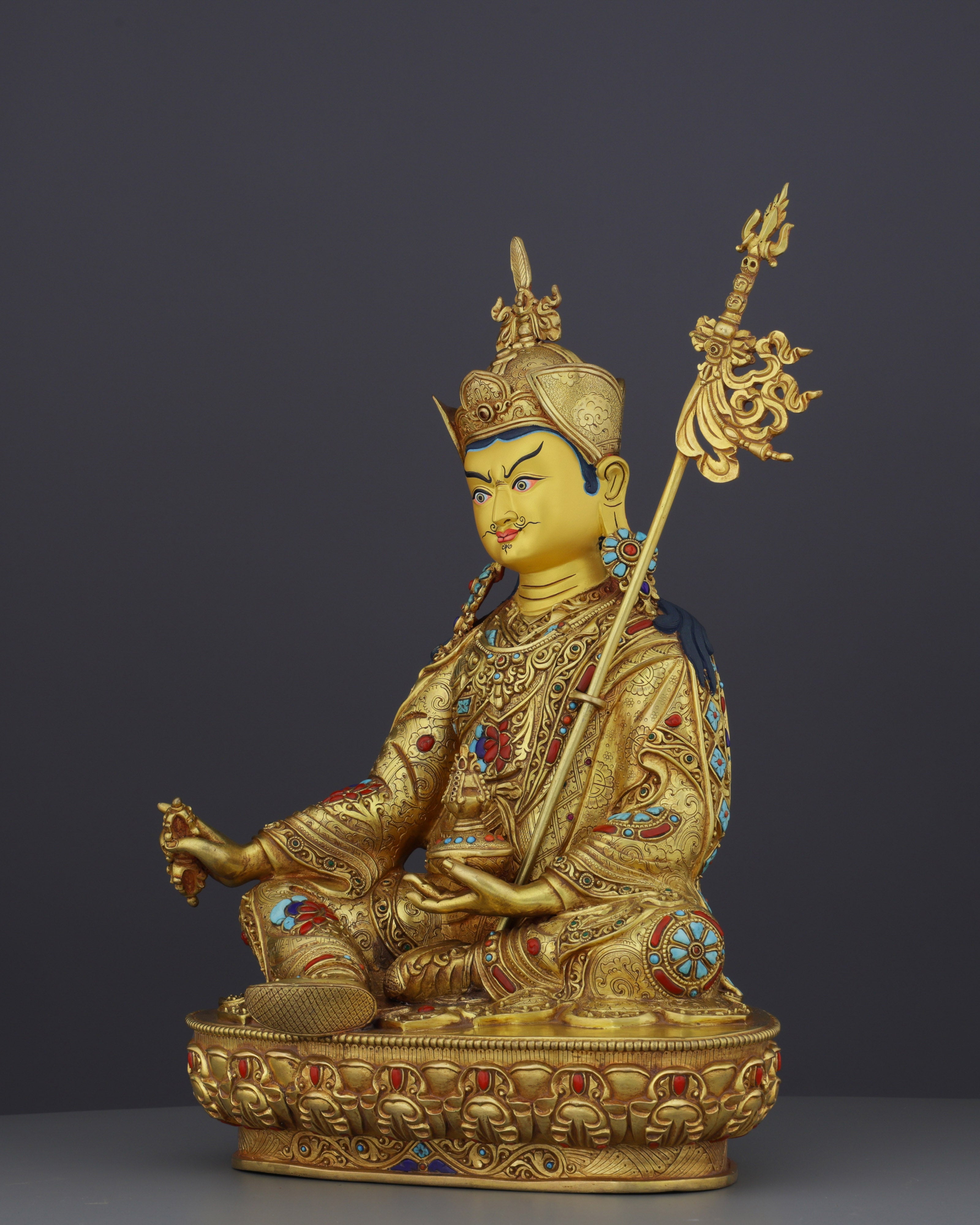 Exquisite Handcrafted Guru Rinpoche Statue | A Sacred Tibetan Buddhist Masterpiece