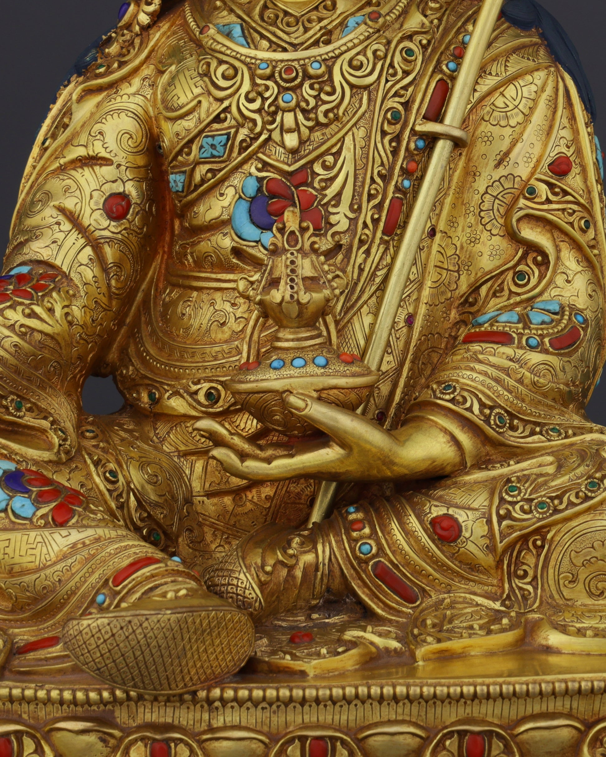 Exquisite Handcrafted Guru Rinpoche Statue | A Sacred Tibetan Buddhist Masterpiece - Authentic Handcrafted Statue