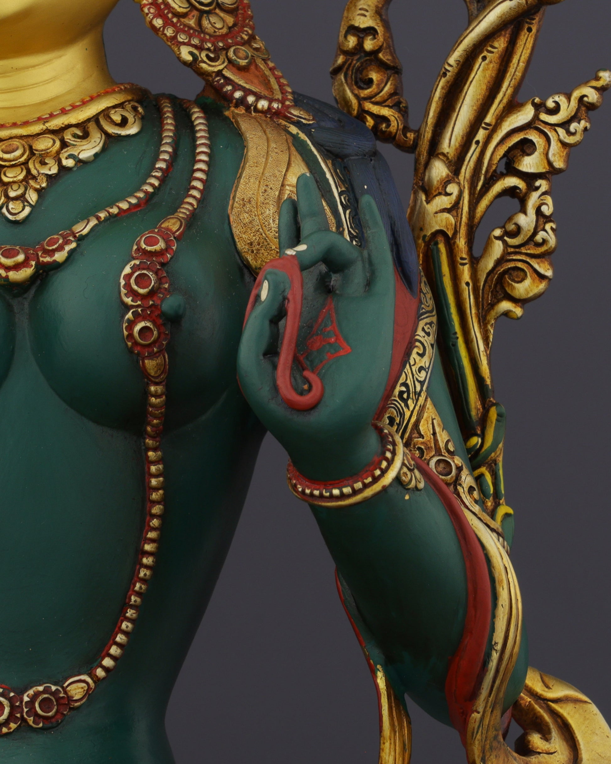 Exquisite Nepalese Handmade Green Tara Statue | A Masterpiece of Spiritual Artistry - Authentic Handcrafted Statue