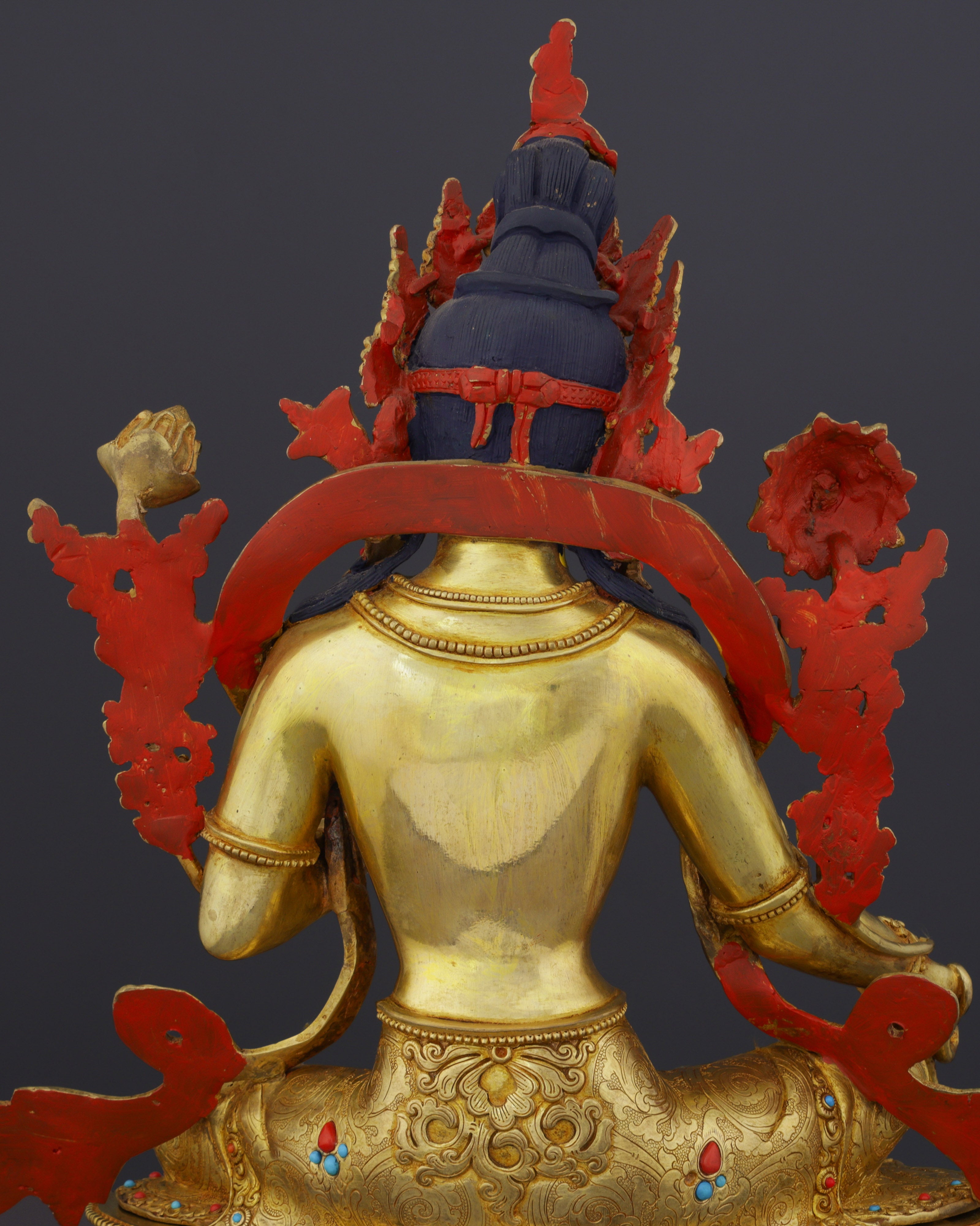 24K Gold Gilded Green Tara Statue | Divine Nepalese Craftsmanship