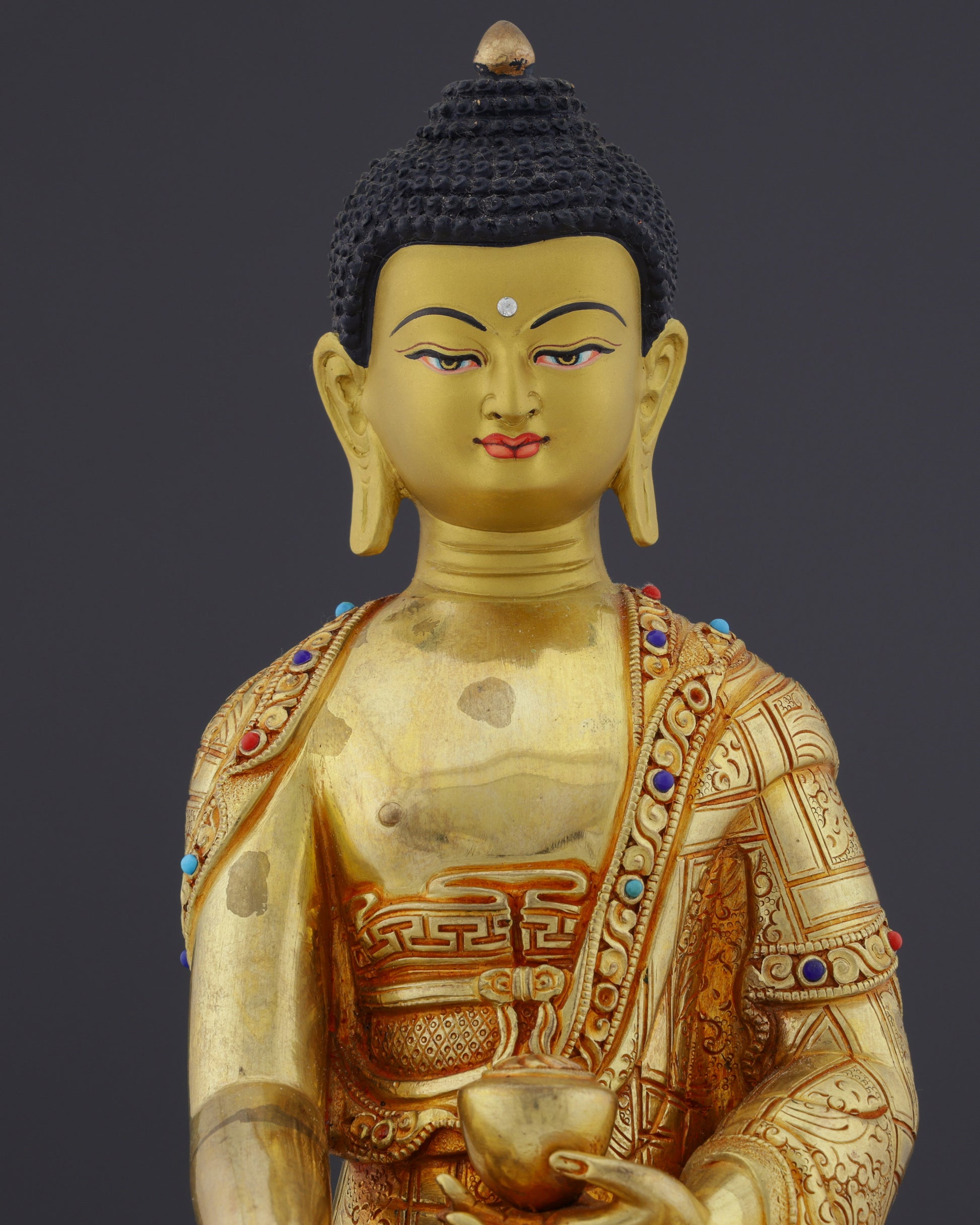 Exquisite Nepalese Handmade Sakyamuni Buddha With Throne Statue | A Masterpiece of Sacred Art - Authentic Handcrafted Statue