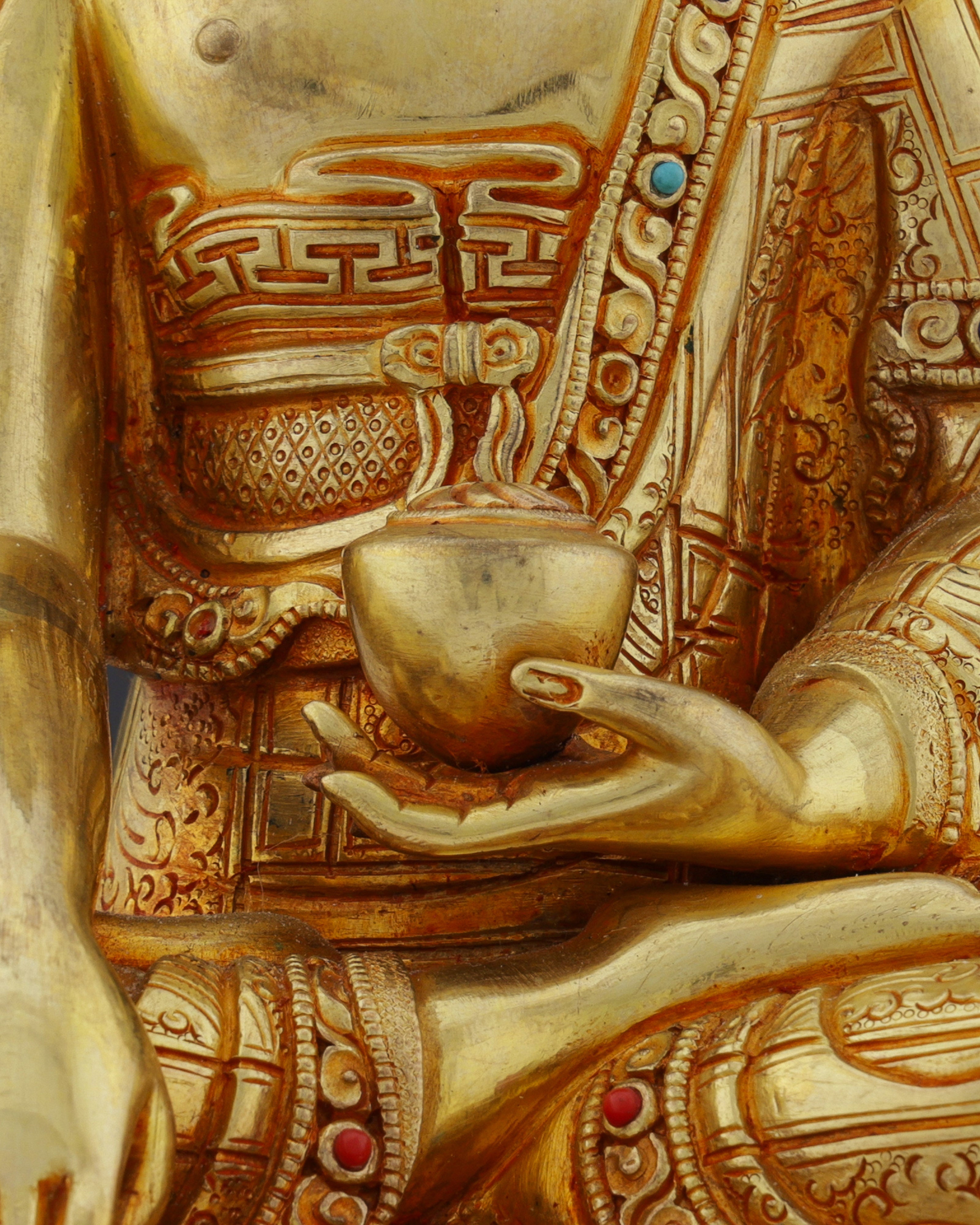 Exquisite Nepalese Handmade Sakyamuni Buddha With Throne Statue | A Masterpiece of Sacred Art