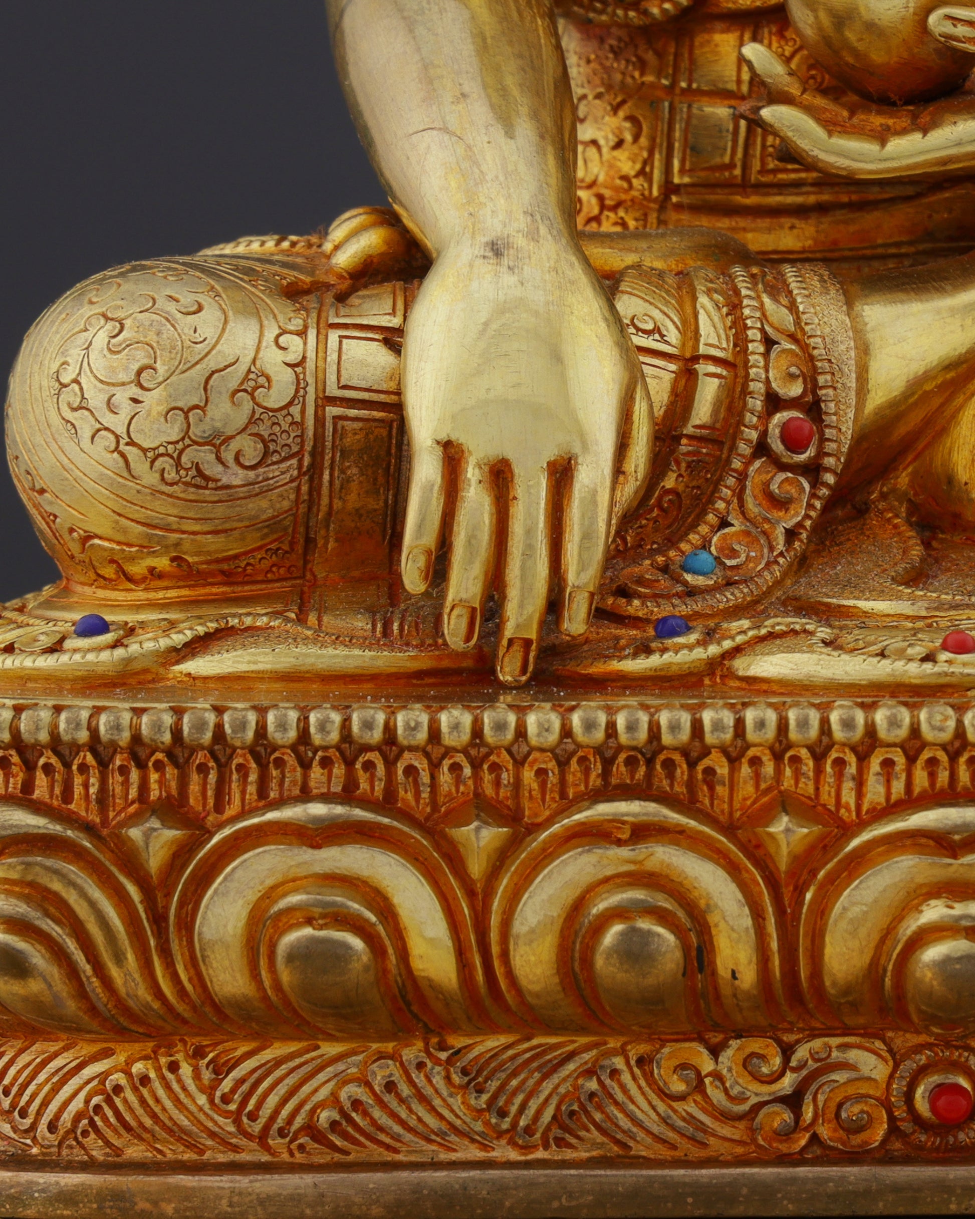 Exquisite Nepalese Handmade Sakyamuni Buddha With Throne Statue | A Masterpiece of Sacred Art - Authentic Handcrafted Statue