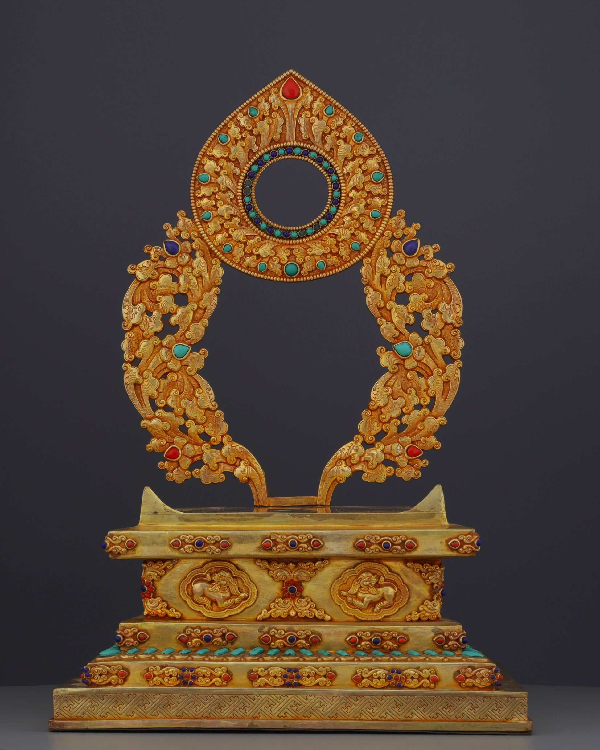 Exquisite Nepalese Handmade Sakyamuni Buddha With Throne Statue | A Masterpiece of Sacred Art - Authentic Handcrafted Statue