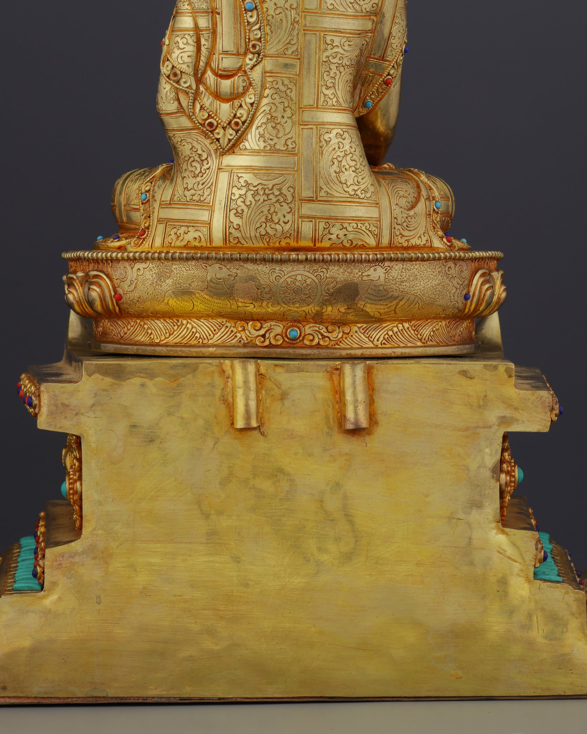 Exquisite Nepalese Handmade Sakyamuni Buddha With Throne Statue | A Masterpiece of Sacred Art - Authentic Handcrafted Statue