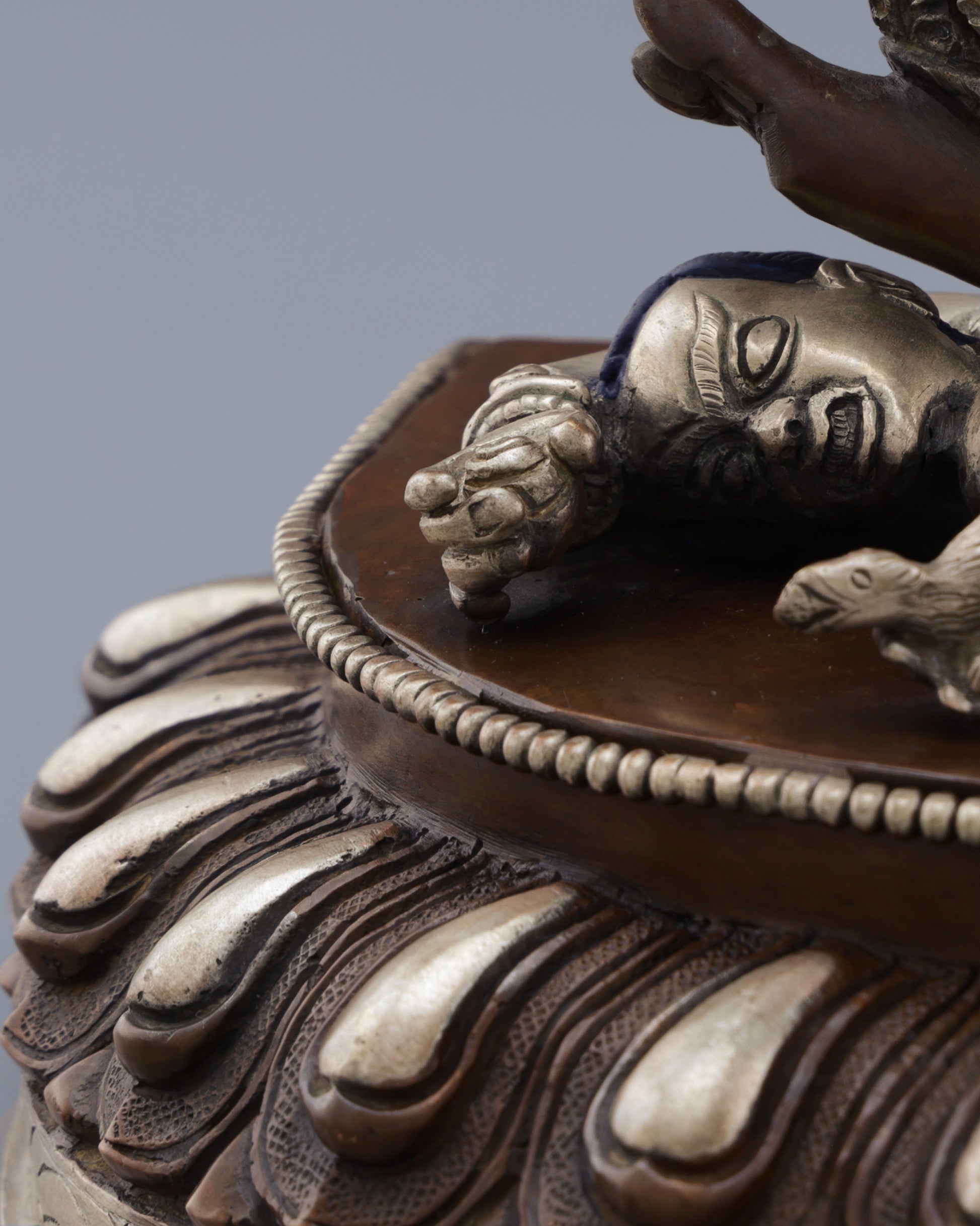 Handcrafted Oxidized Black Dzambhala Statue | Sacred Wealth Deity from Nepal - Authentic Handcrafted Statue