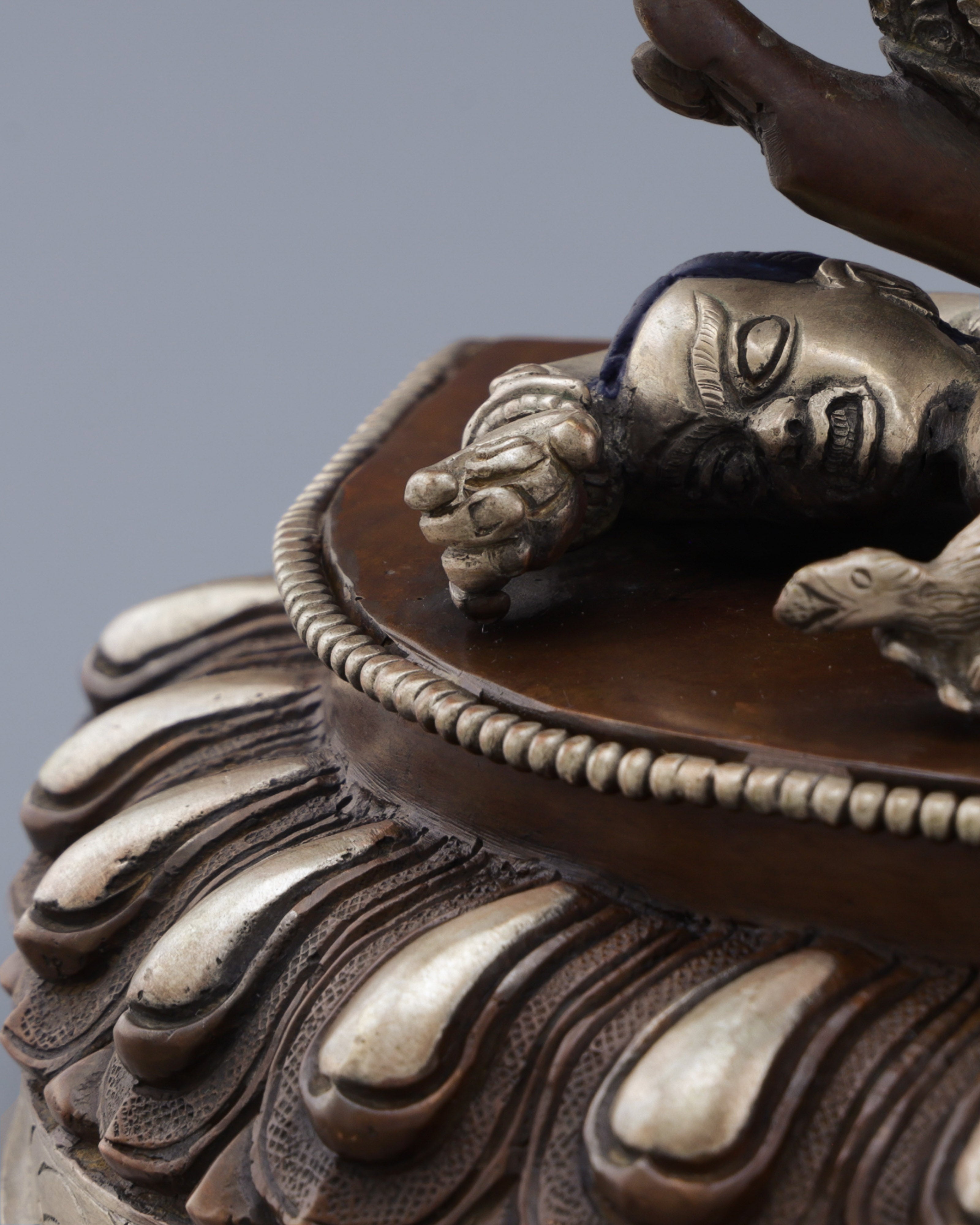 Handcrafted Oxidized Black Dzambhala Statue | Sacred Wealth Deity from Nepal