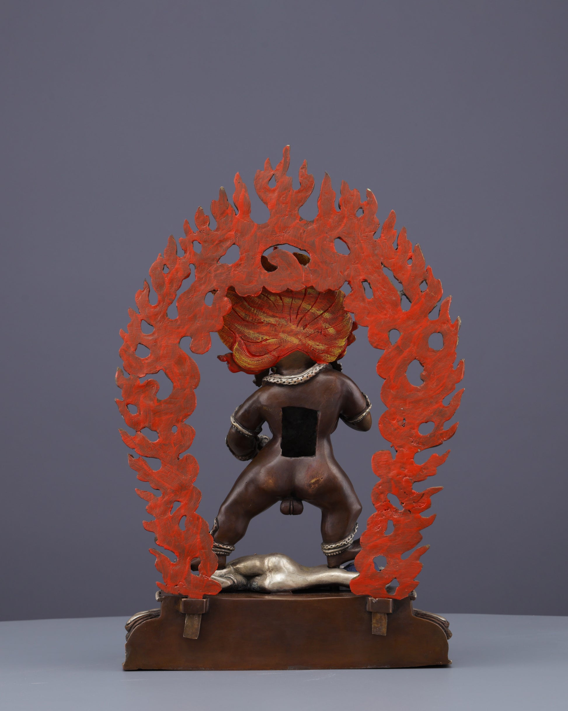 Handcrafted Oxidized Black Dzambhala Statue | Sacred Wealth Deity from Nepal - Authentic Handcrafted Statue